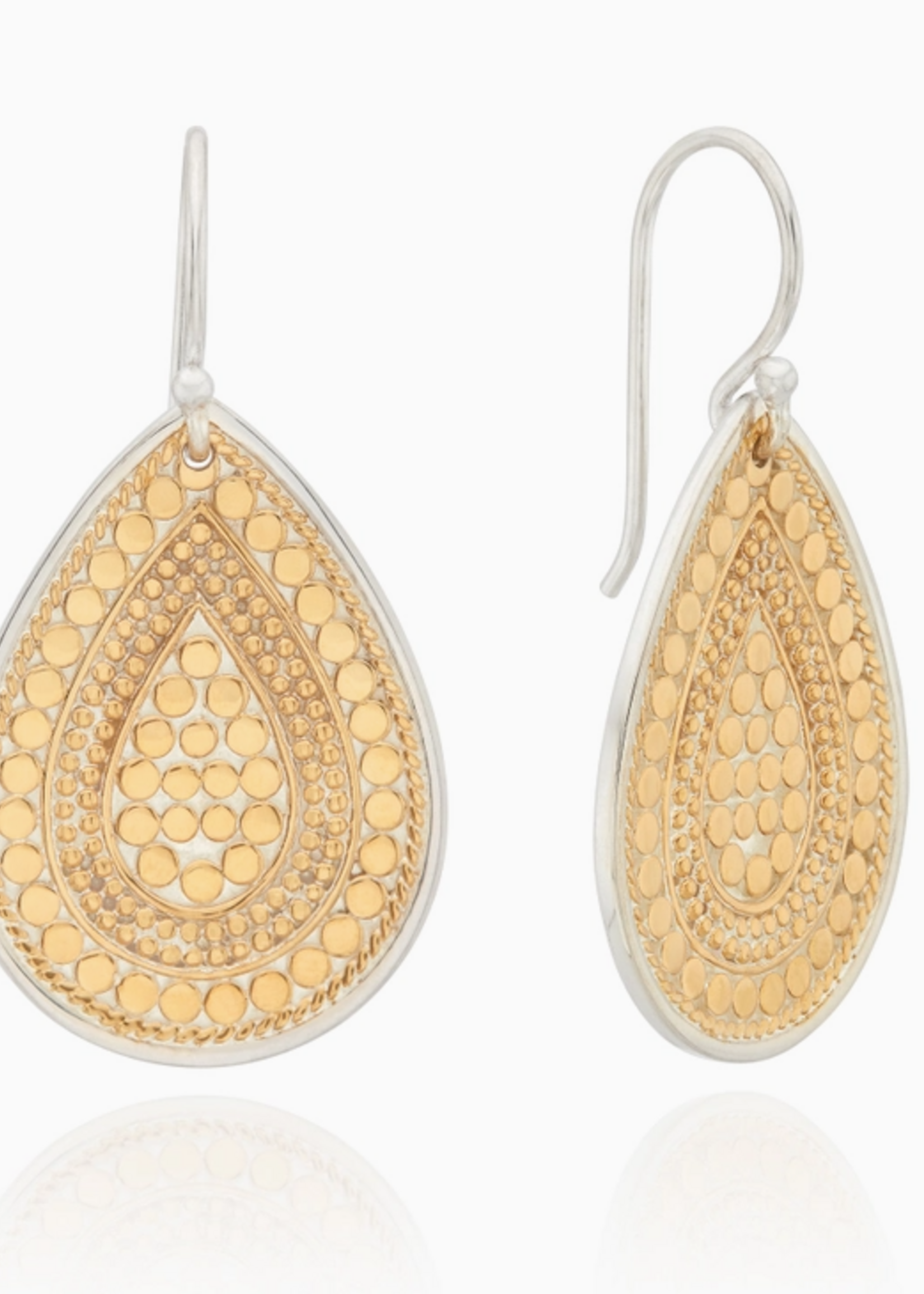 Divided Teardrop Earrings Gold