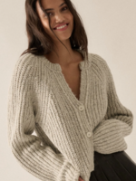 Confetti Button-Front Cardigan Heather Cloud