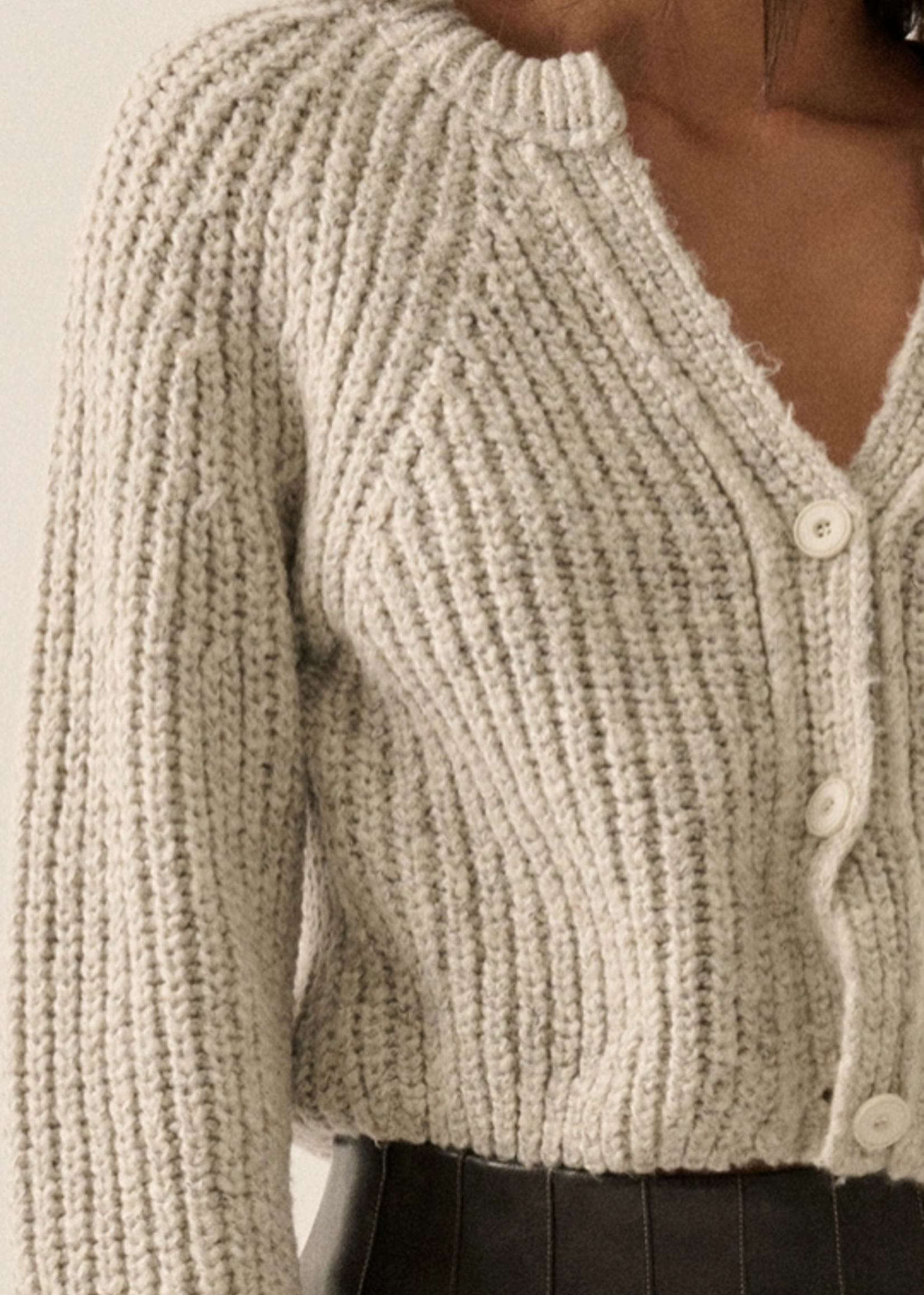 Confetti Button-Front Cardigan Heather Cloud