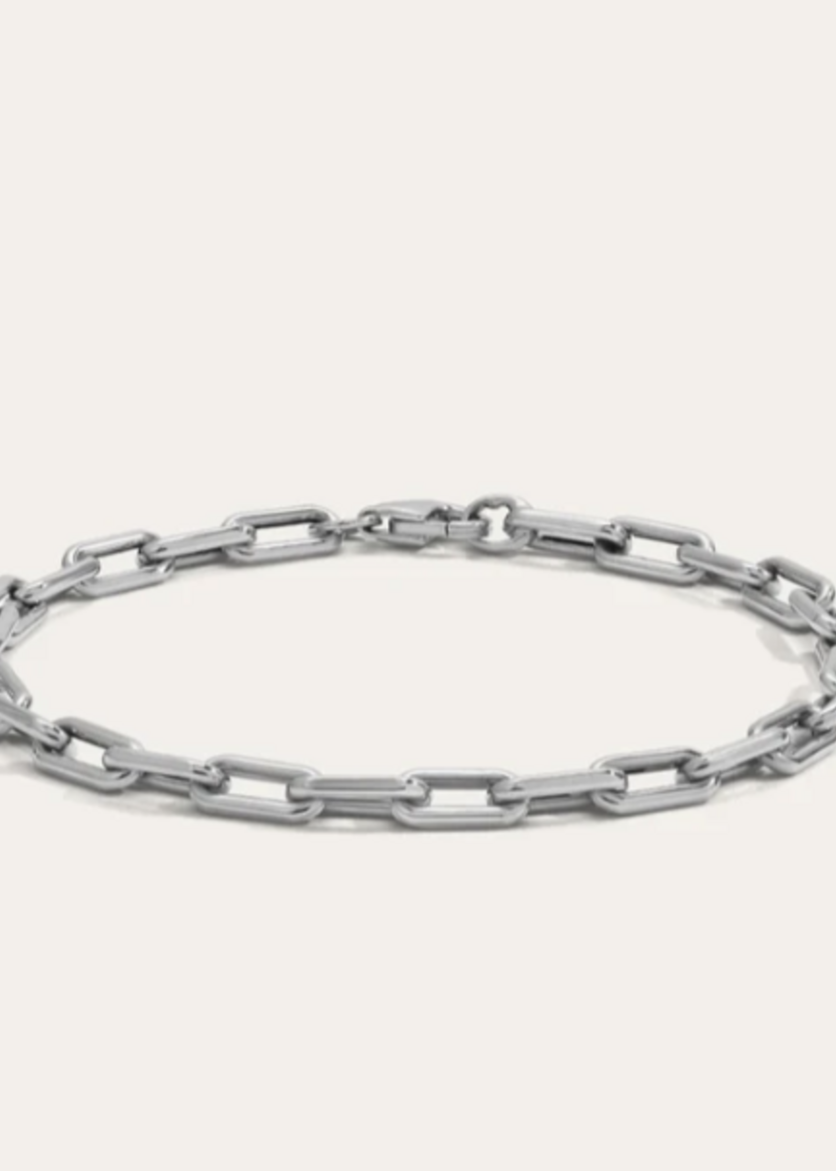 4mm 7" Italian Chain Link Bracelet Sterling Silver