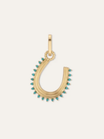 Groovy Turquoise Horseshoe Hinged Charm