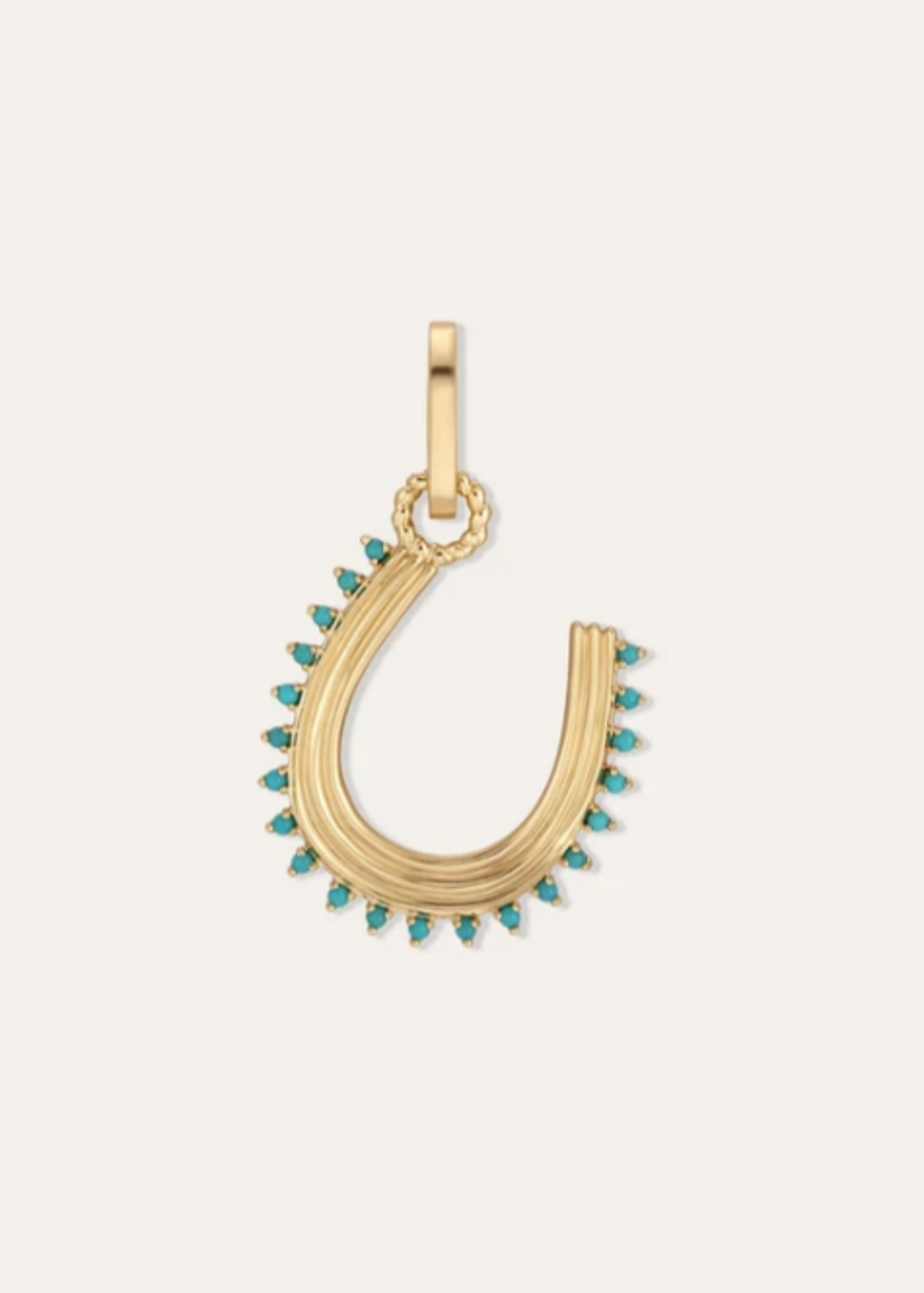 Groovy Turquoise Horseshoe Hinged Charm