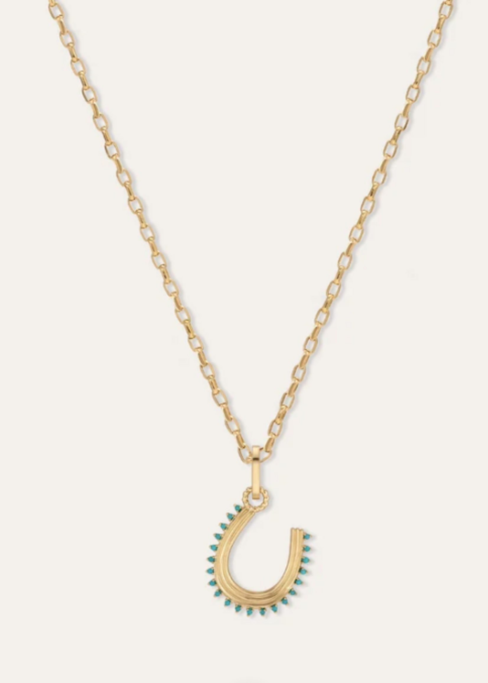 Groovy Turquoise Horseshoe Hinged Charm