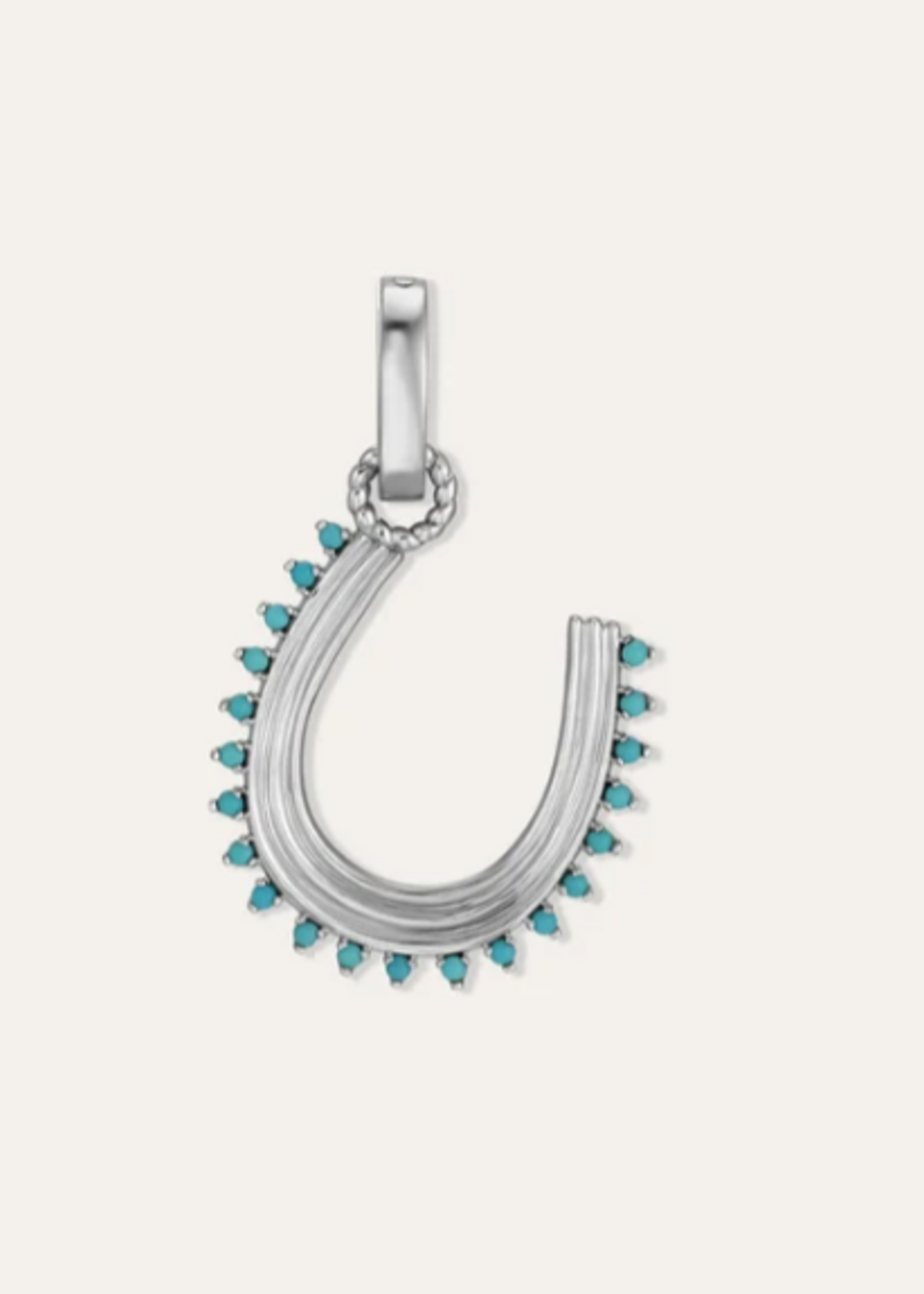 Groovy Turquoise Horseshoe Hinged Charm