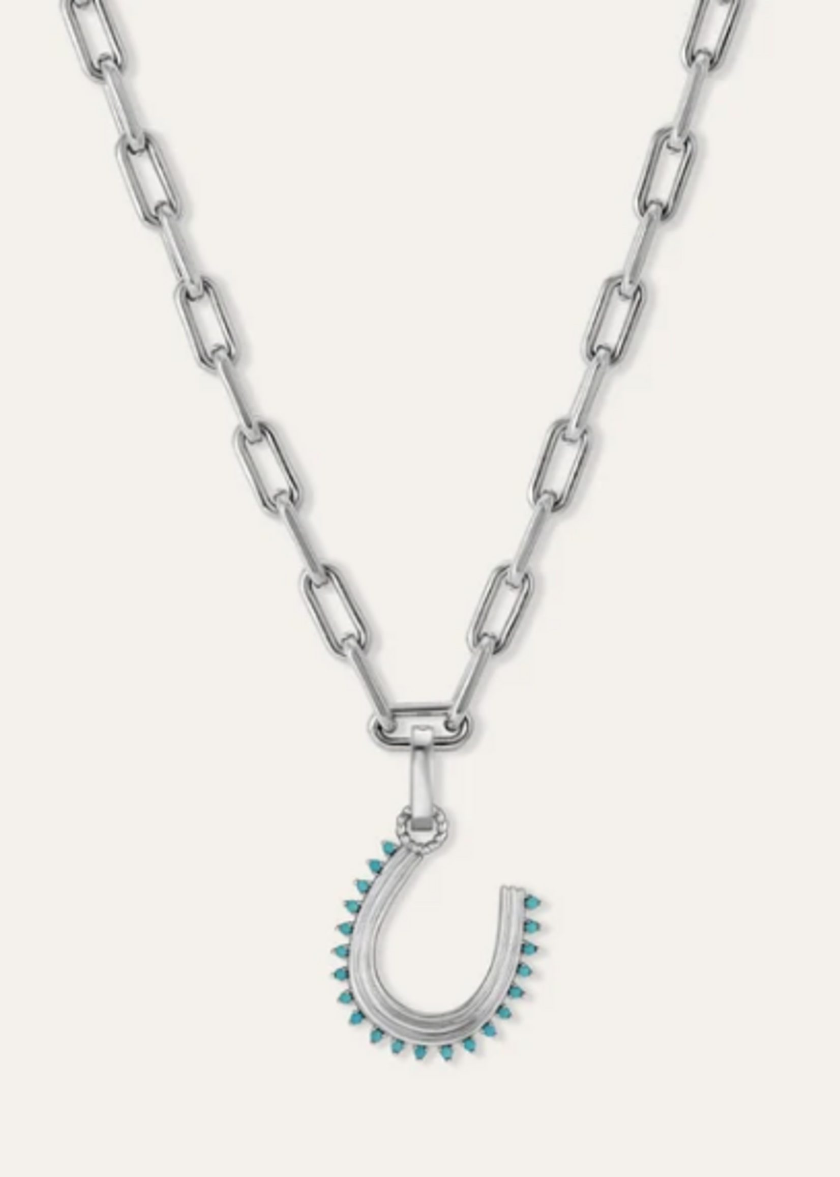 Groovy Turquoise Horseshoe Hinged Charm