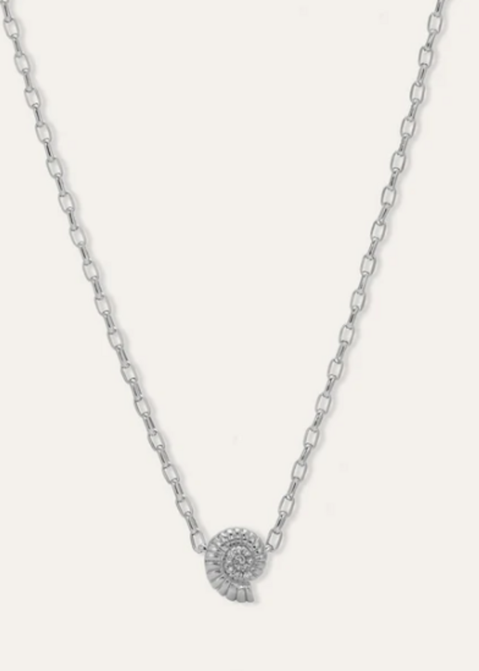 Groovy Diamond Seashell Big Bead Sterling Silver