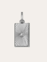 Engravable Groovy Diamond Envelope Hinged Charm Sterling Silver
