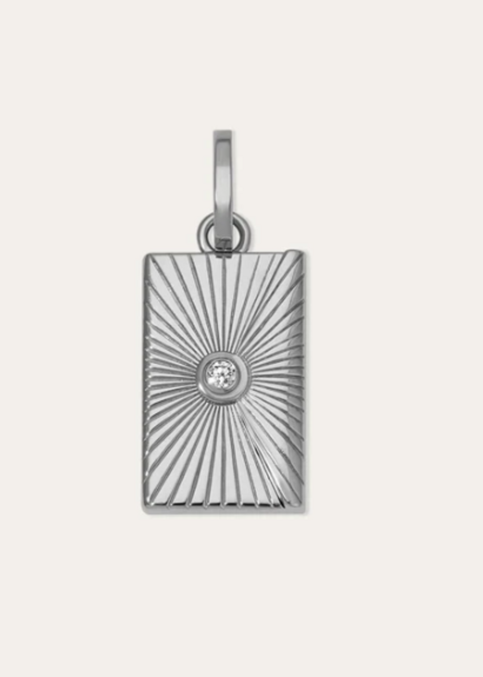 Engravable Groovy Diamond Envelope Hinged Charm Sterling Silver
