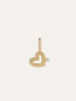 Groovy Diamond Heart Mini Charm 10k Gold