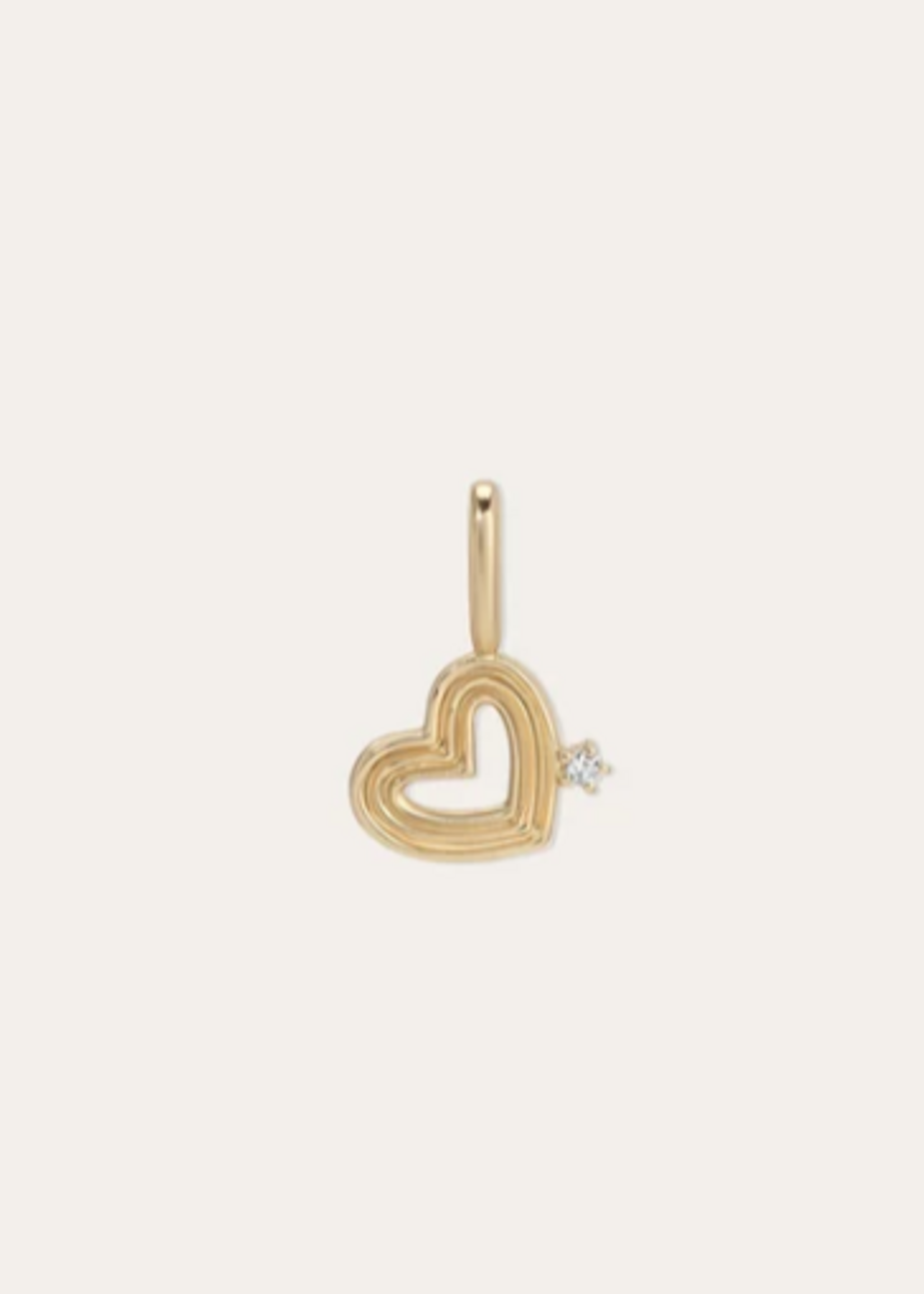 Groovy Diamond Heart Mini Charm 10k Gold