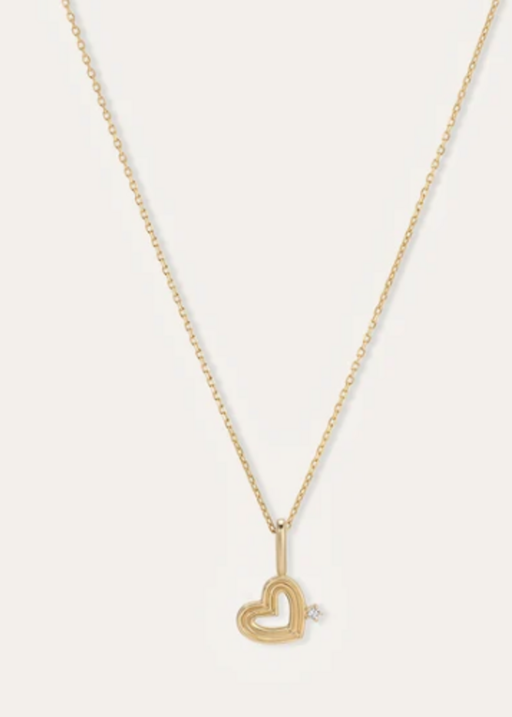 Groovy Diamond Heart Mini Charm 10k Gold