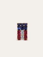 Stars and Stripes Diamond, Sapphire and Ruby Big Bead 14k Gold