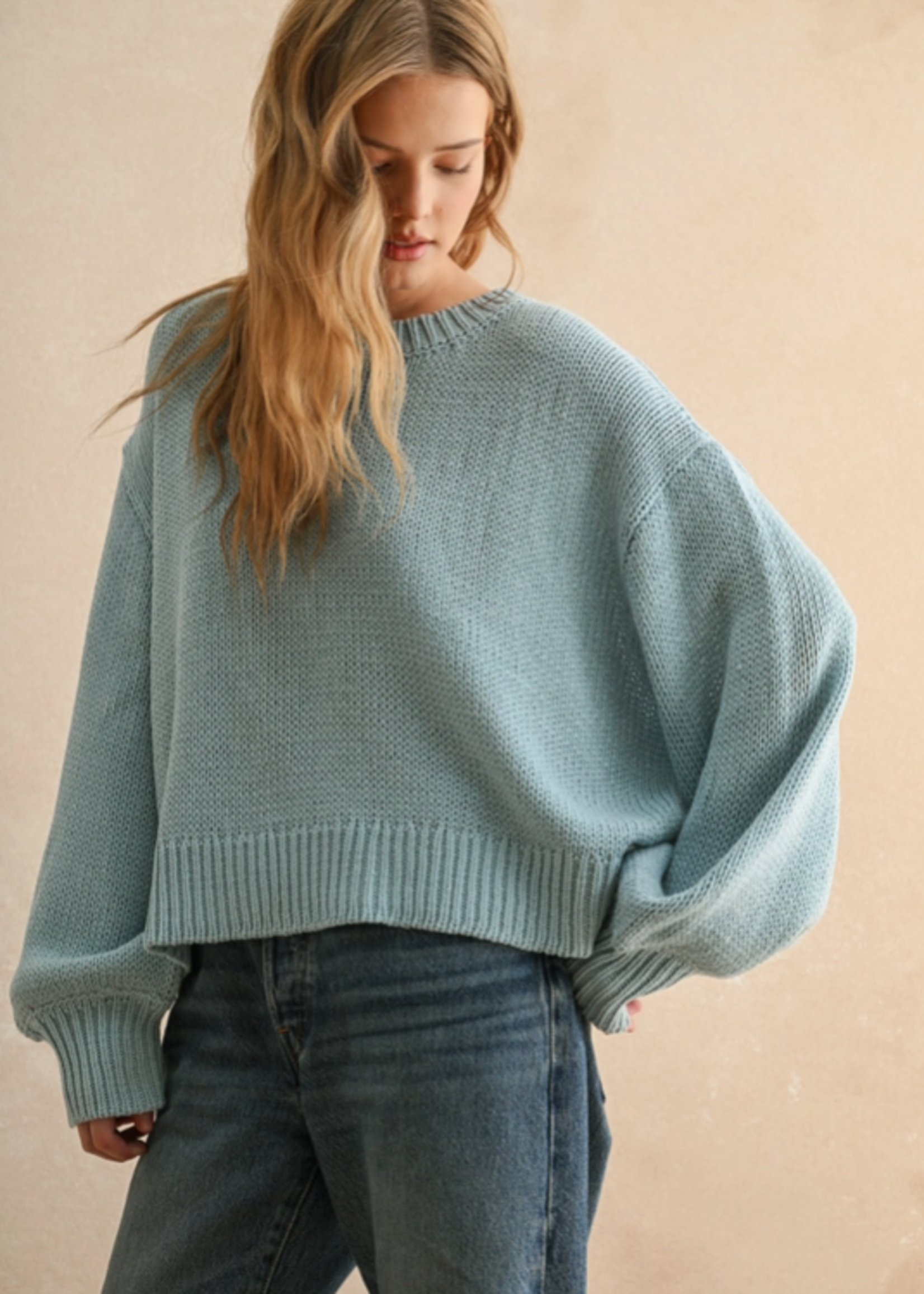 Ballon Sleeve Sweater Top