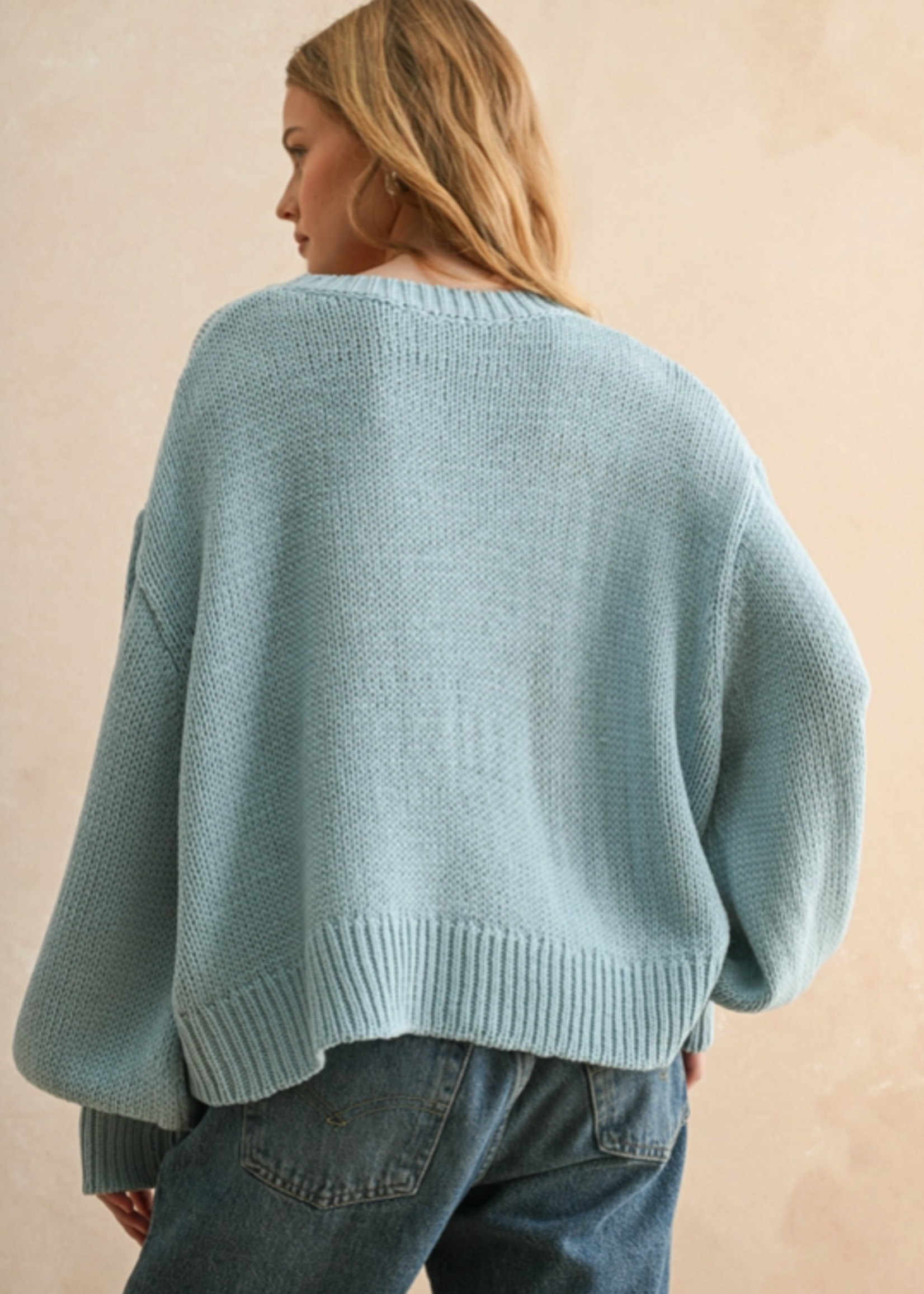 Ballon Sleeve Sweater Top