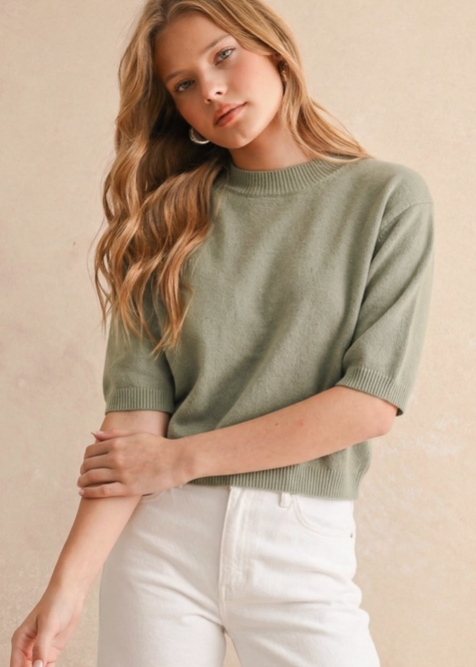 Short Sleeve Sweater Top