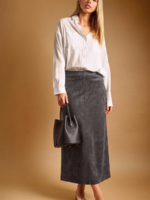 Suede Straight Skirt