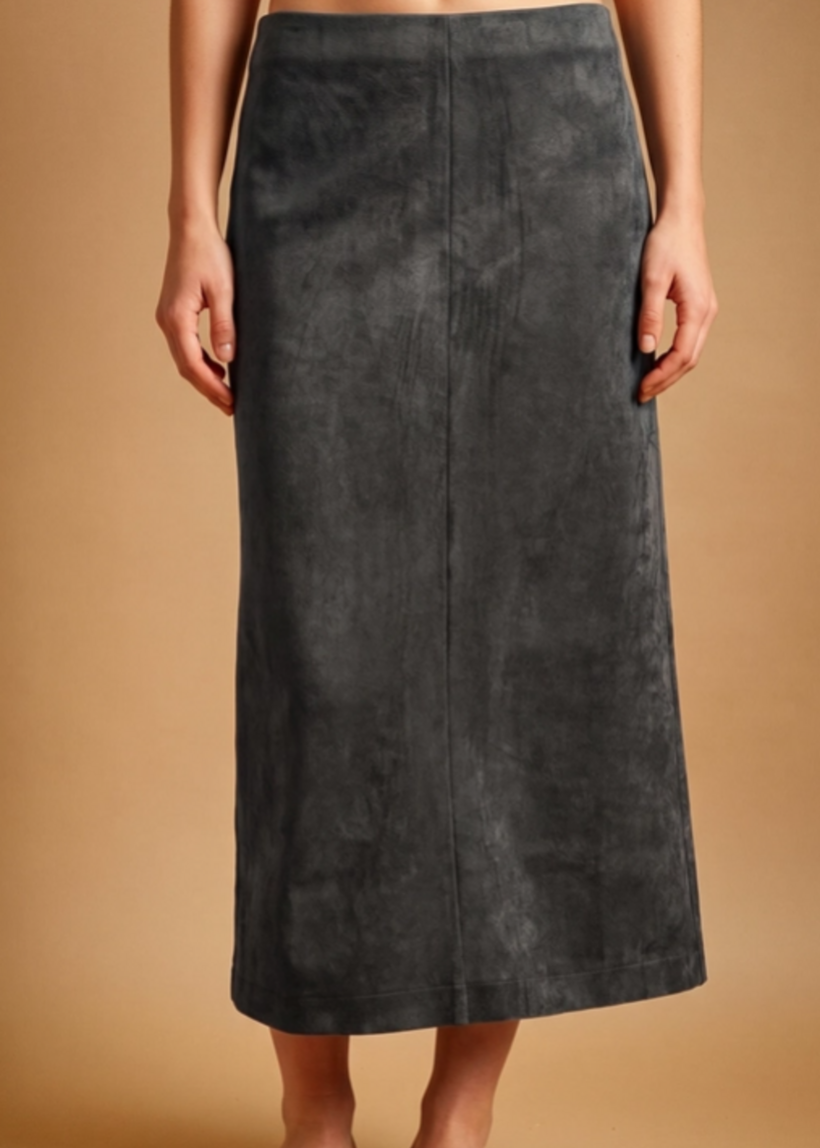 Suede Straight Skirt