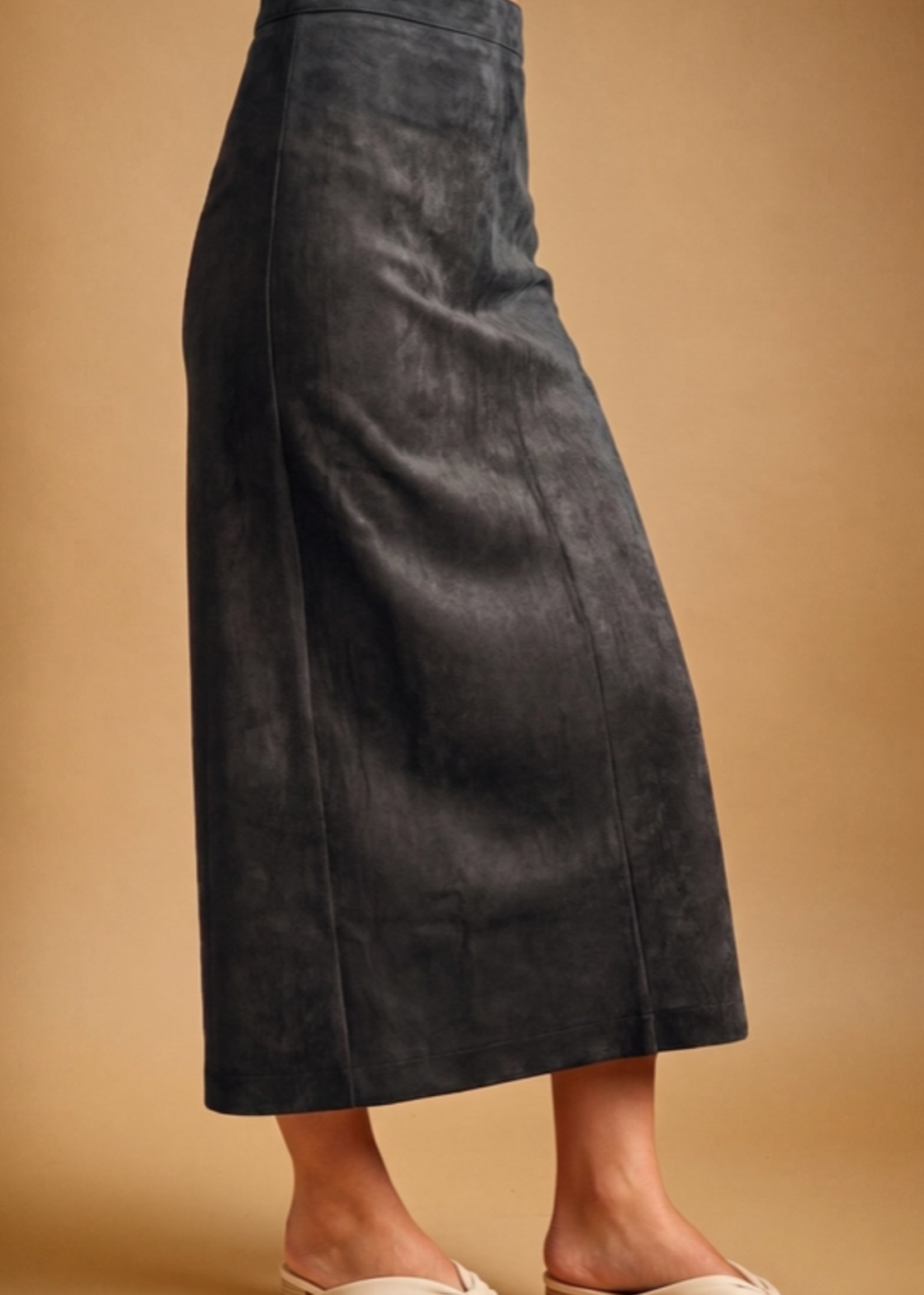 Suede Straight Skirt