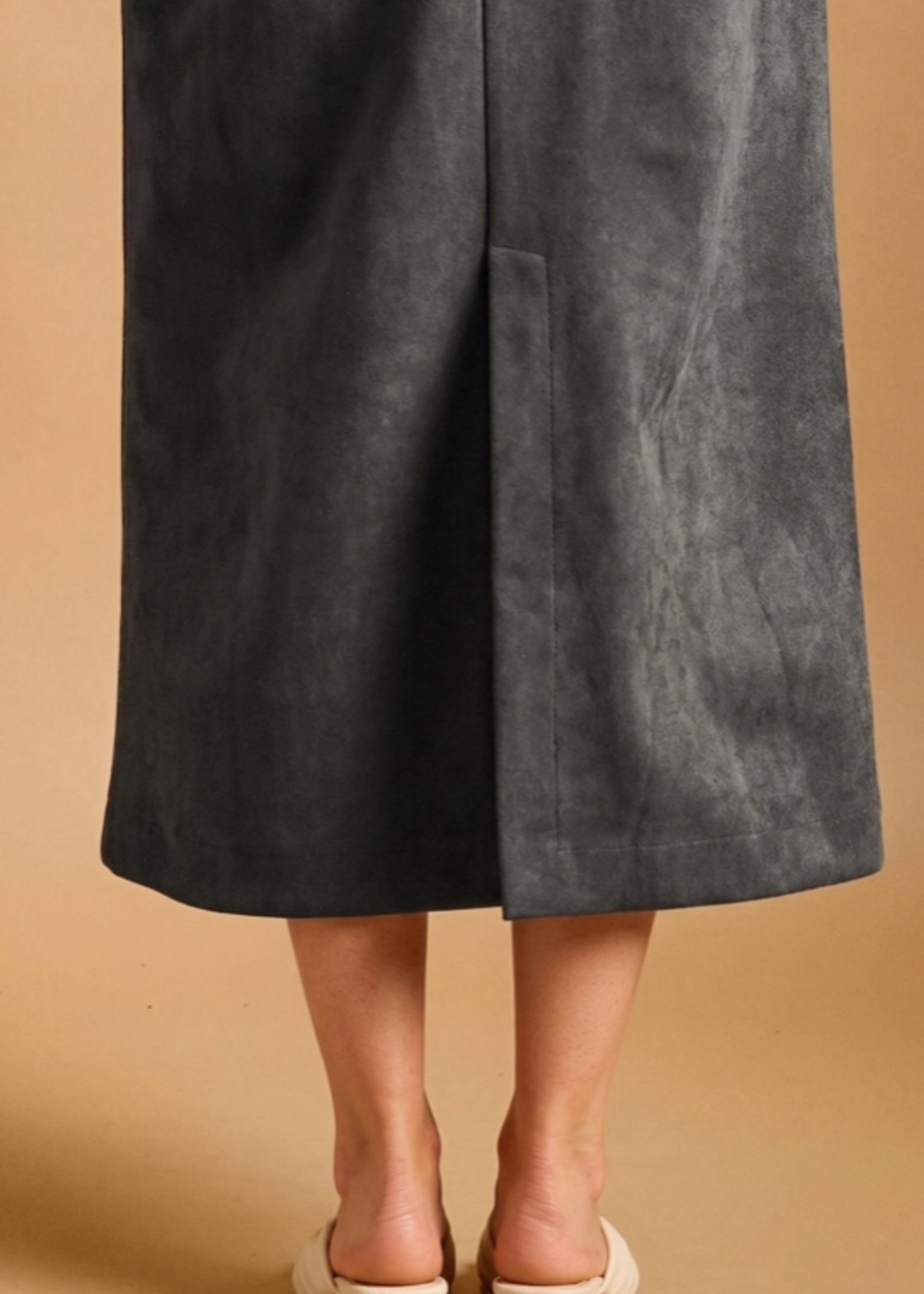 Suede Straight Skirt