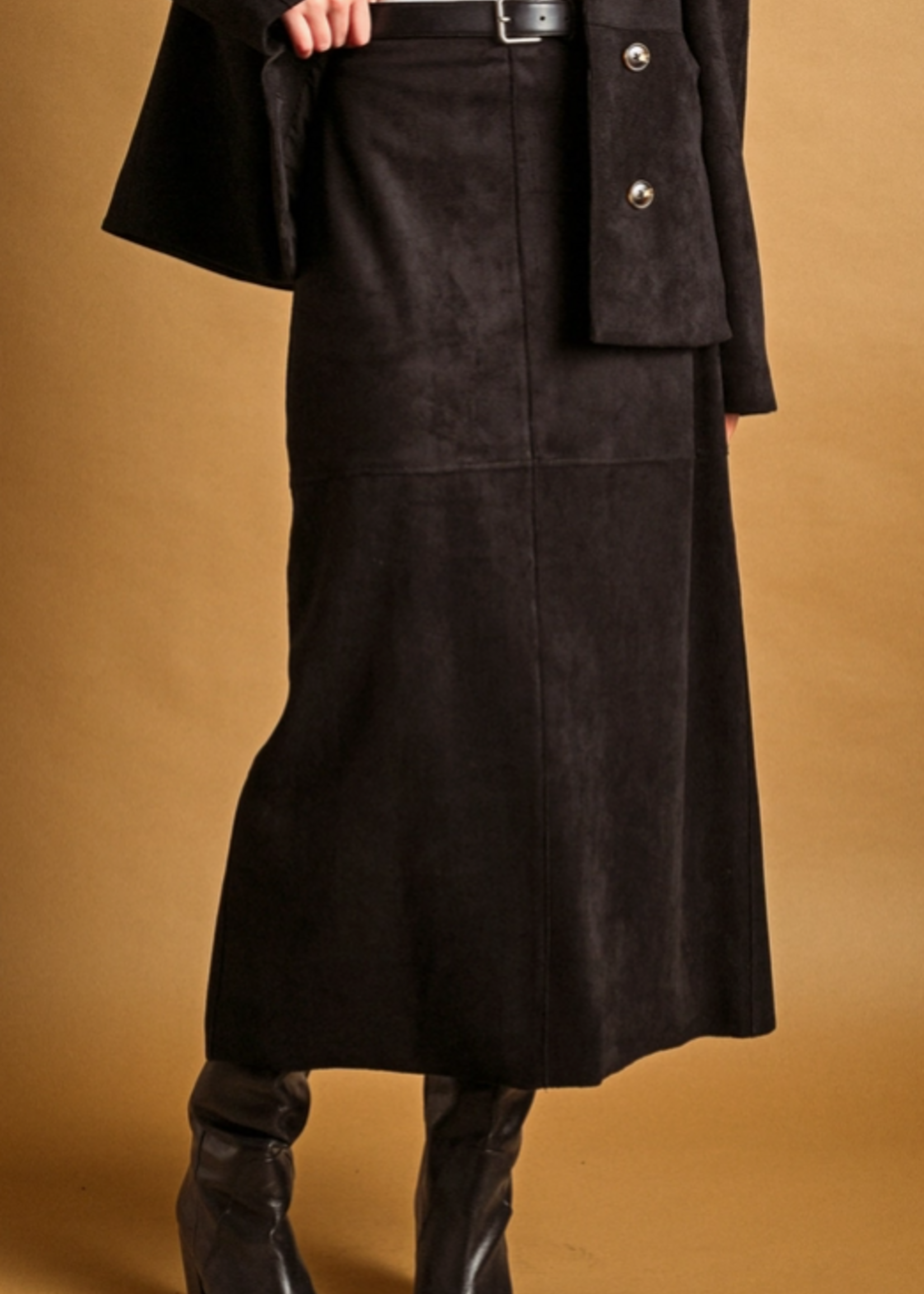Suede Straight Skirt