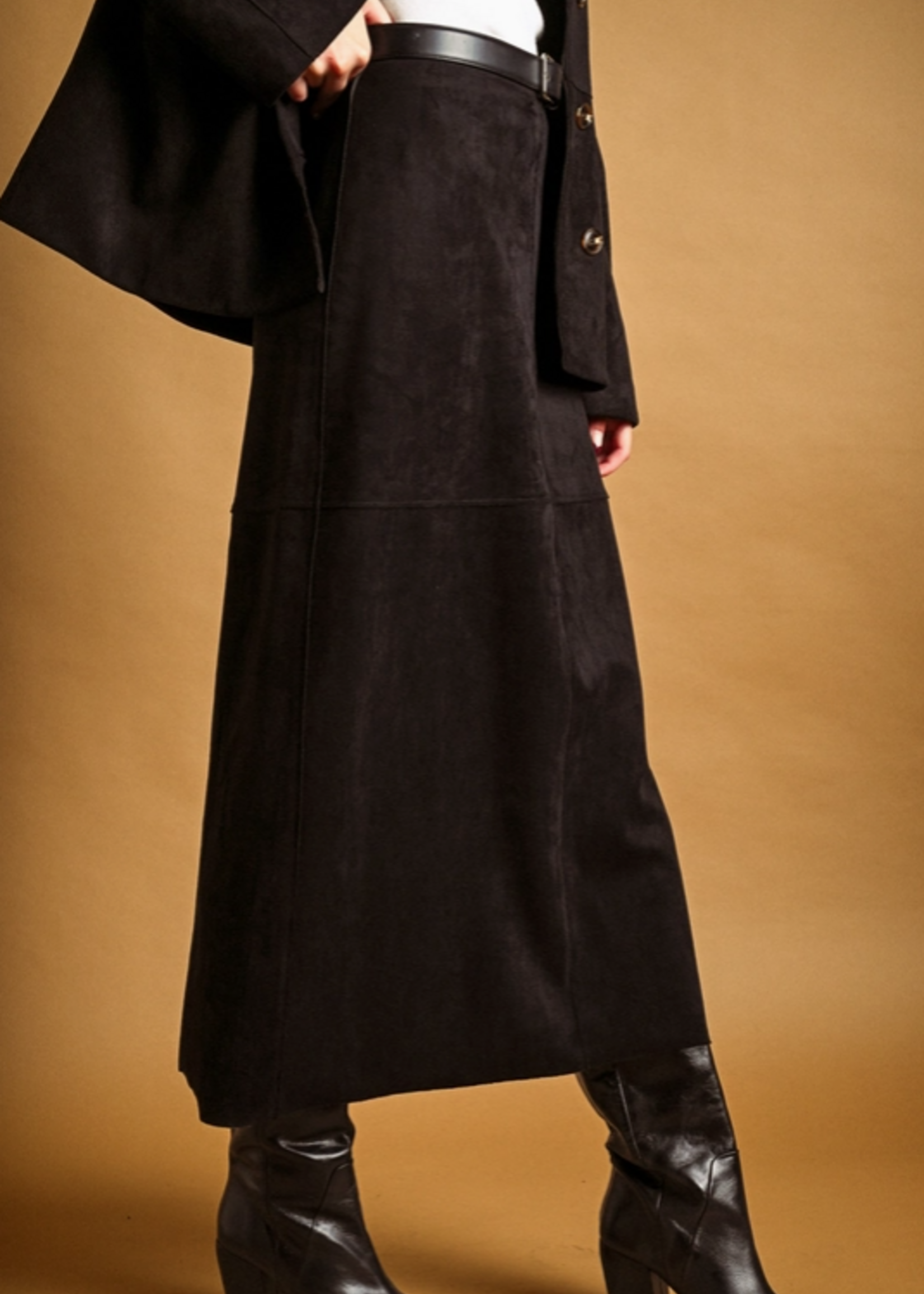Suede Straight Skirt