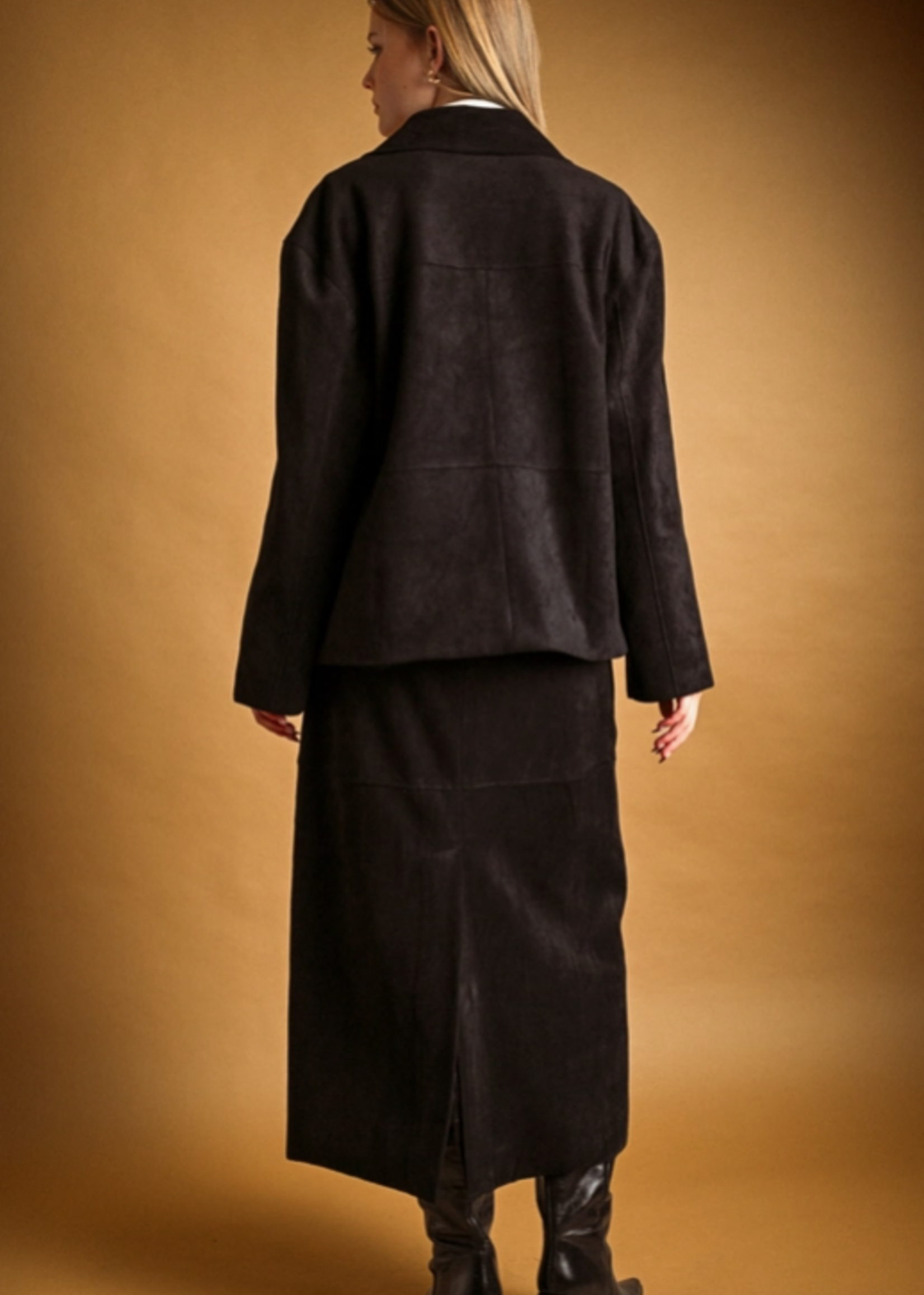 Suede Straight Skirt