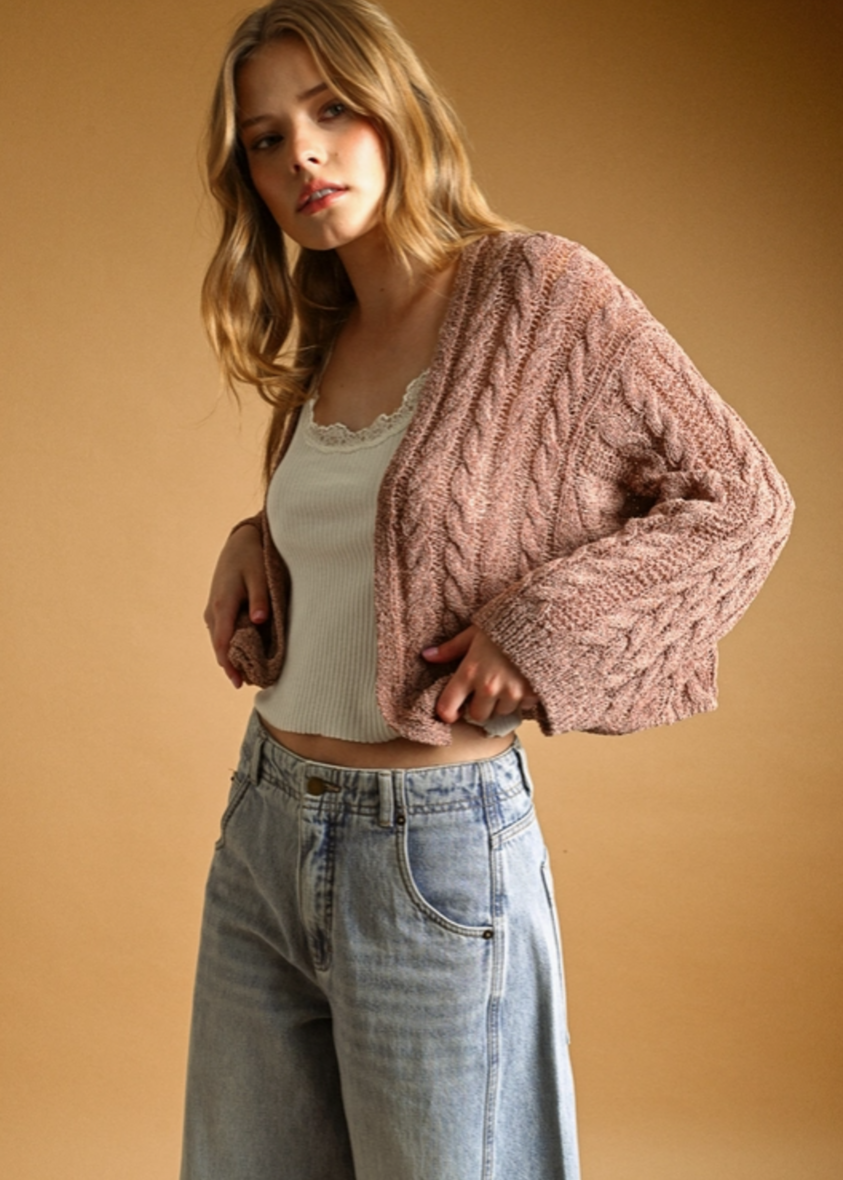 Light Weight Cable Knitted Cardigan