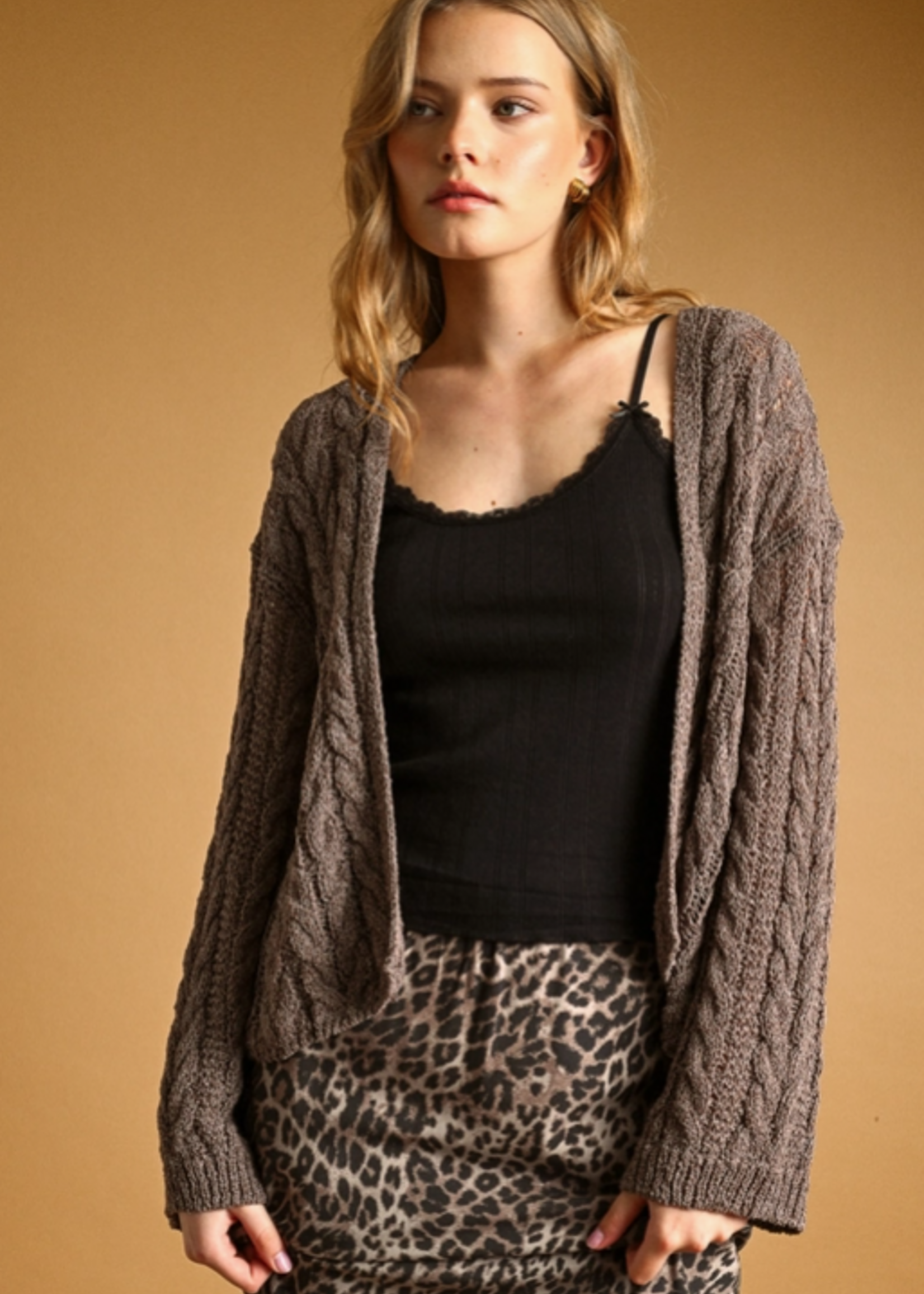 Light Weight Cable Knitted Cardigan