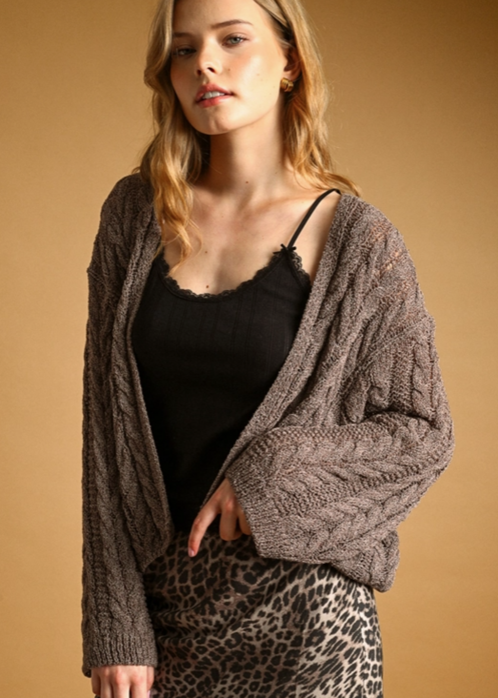 Light Weight Cable Knitted Cardigan