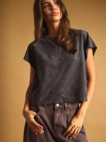 Suede Crop Top Grey