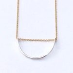 BRITTA AMBAUEN JEWELRY DIP NECKLACE STERLING ON GOLD CHAIN