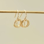 BRITTA AMBAUEN JEWELRY SPIRALING CIRCLE EARRINGS 14K GF