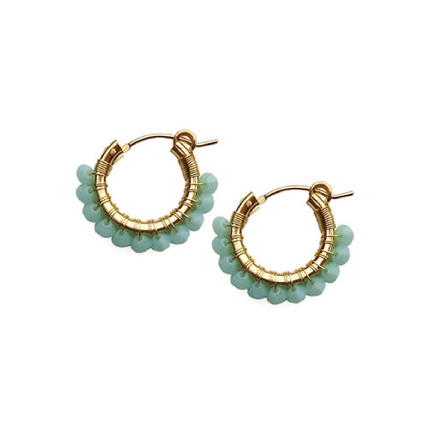 viv & ingrid 14K GOLD FILL WRAP HOOPS WITH STONE