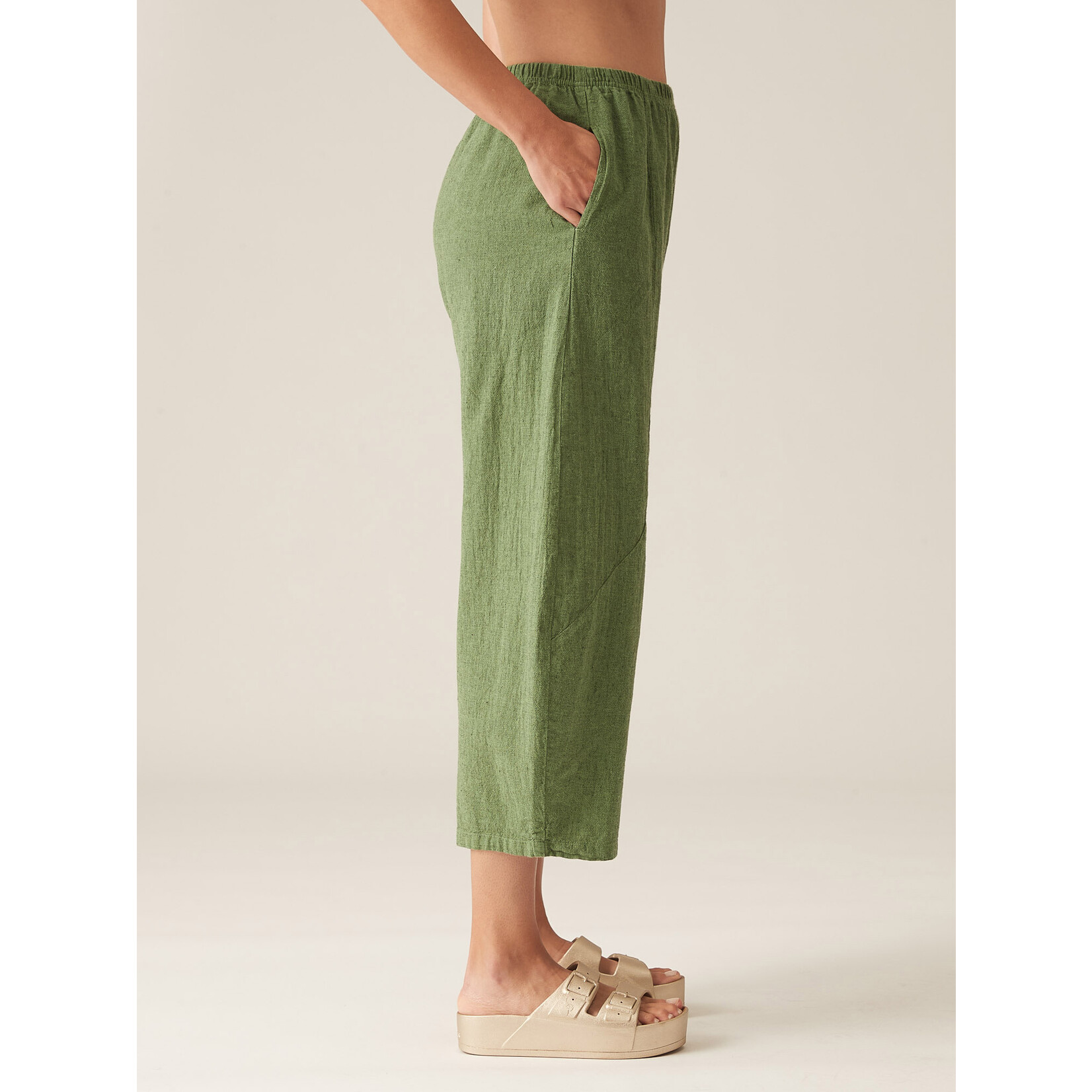 CUTLOOSE CROSSHATCH BARREL CROP PANT