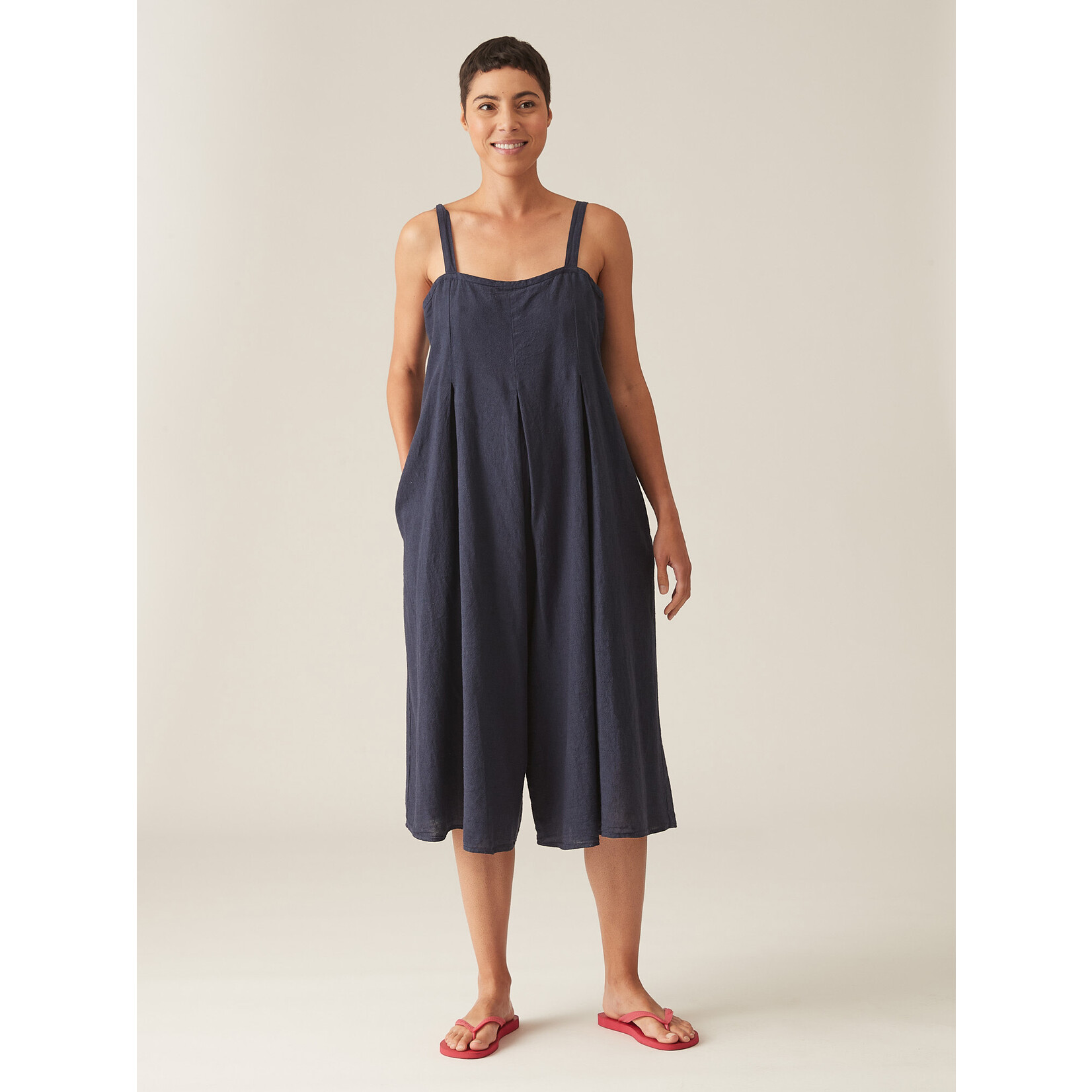 CUT LOOSE CROSSHATCH CROP JUMPSUIT