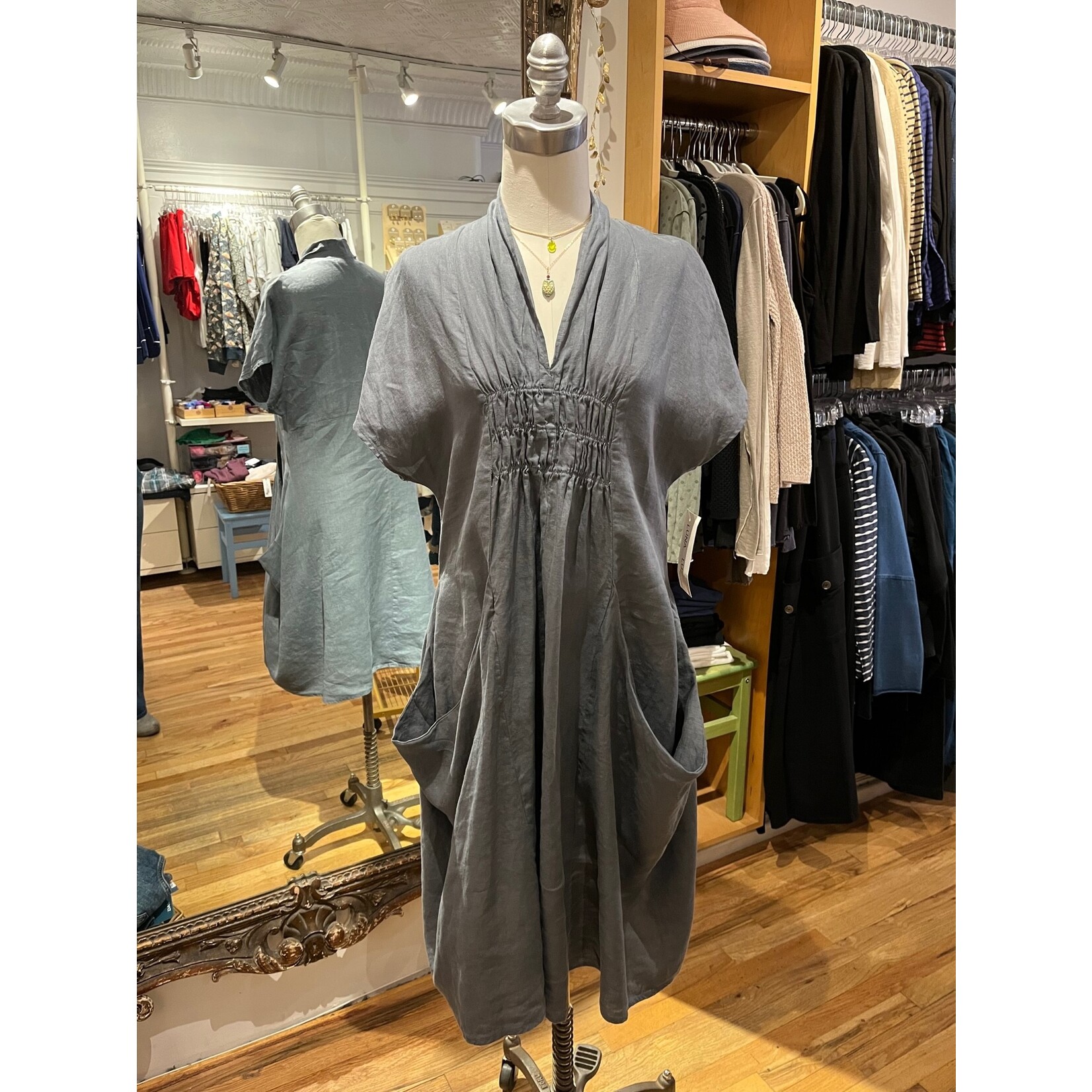 LUNA LUZ SHAWL COLLAR DRESS