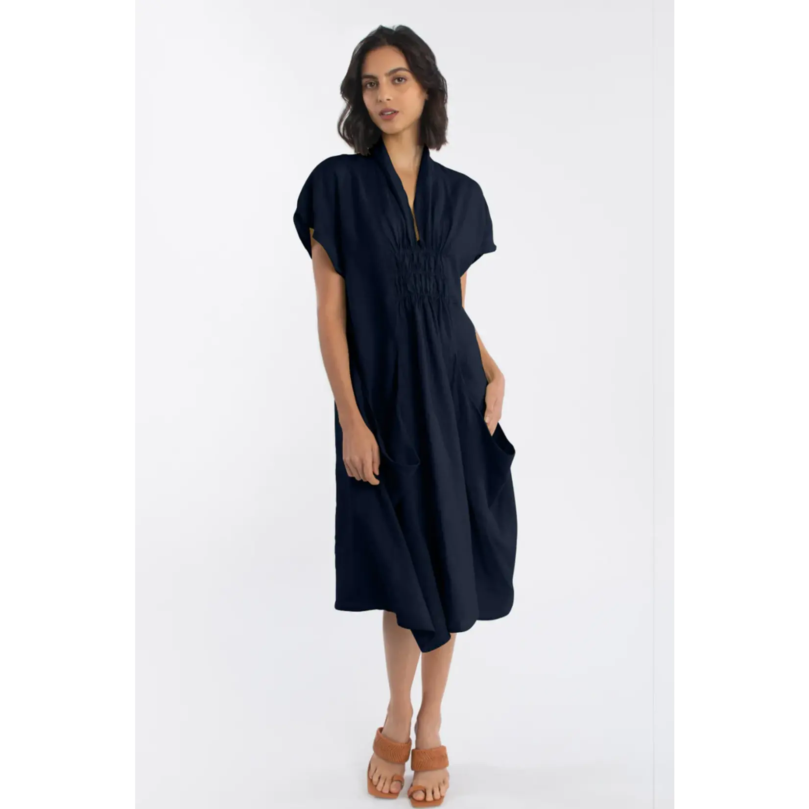 LUNA LUZ SHAWL COLLAR DRESS