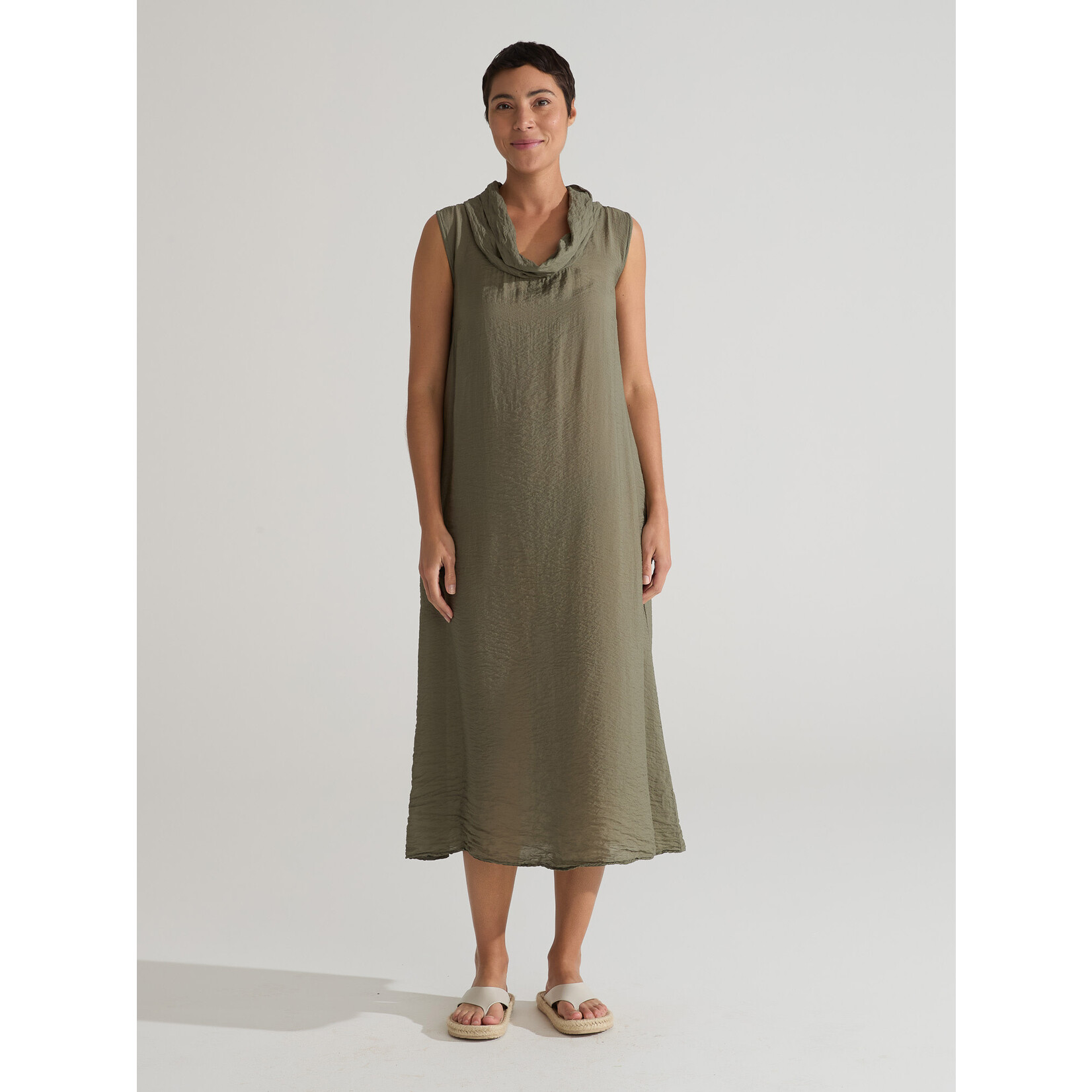 CUT LOOSE PARACHUTE COWL NECK MAXI DRESS