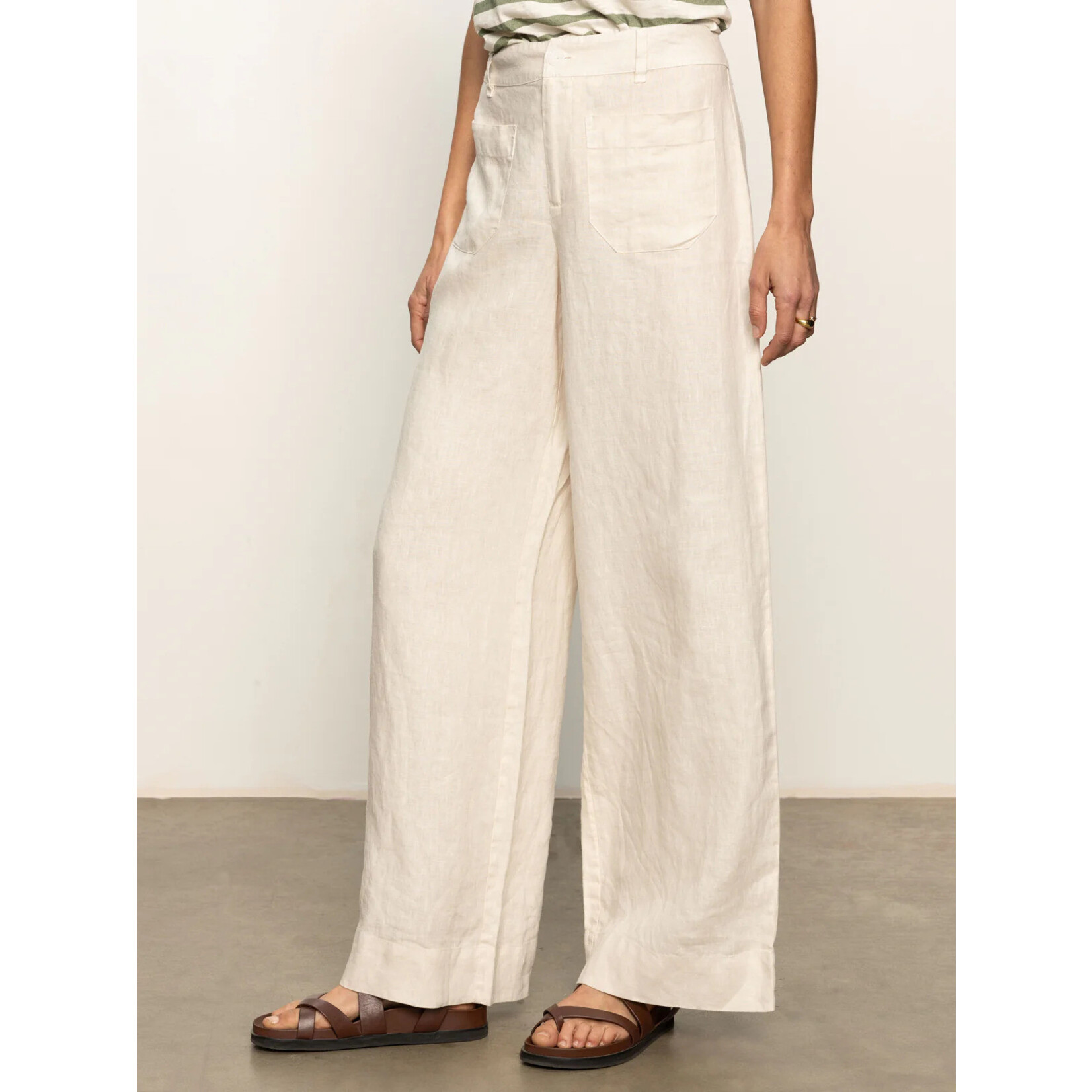 SANCTUARY THE LINEN MARINE WIDE LEG