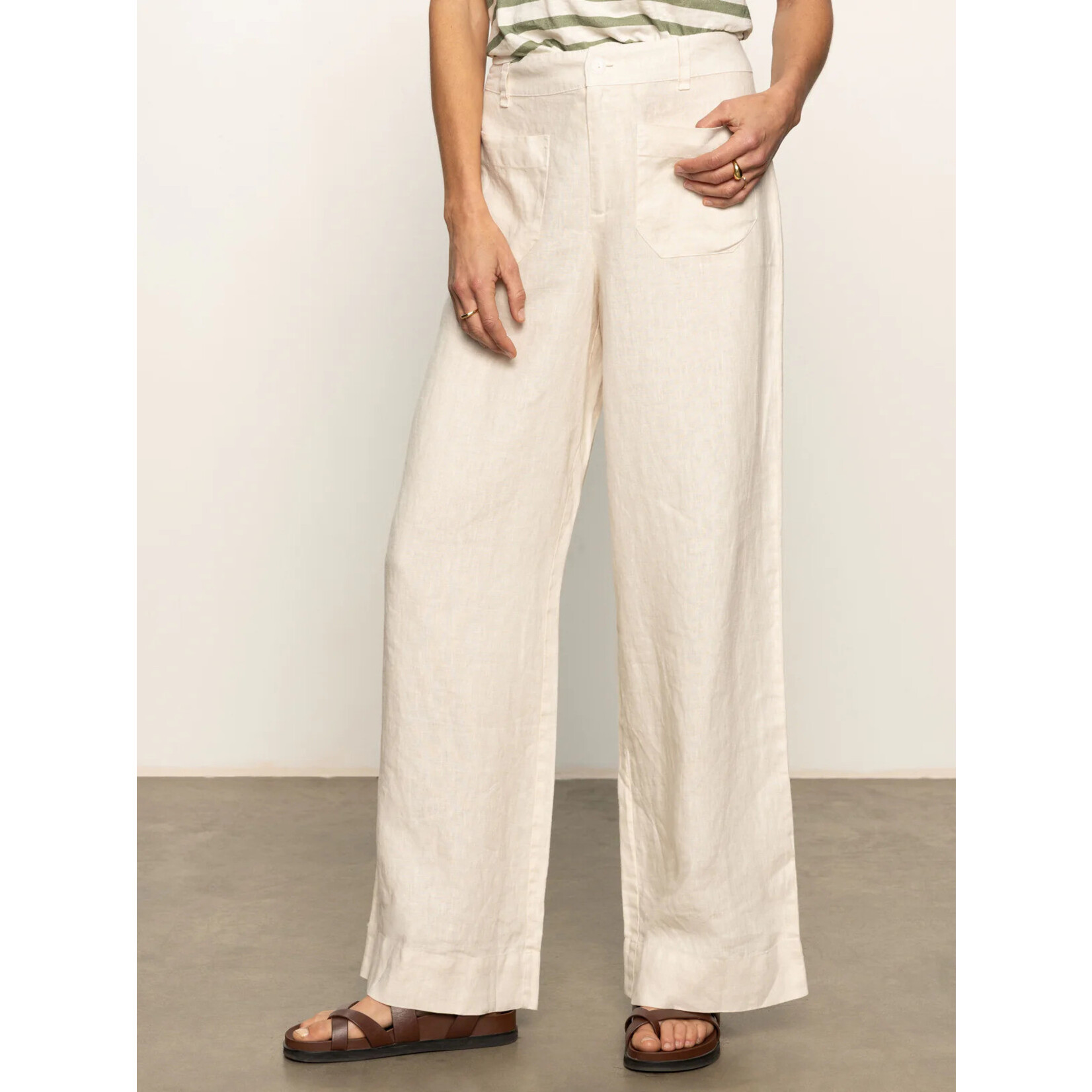 SANCTUARY THE LINEN MARINE WIDE LEG