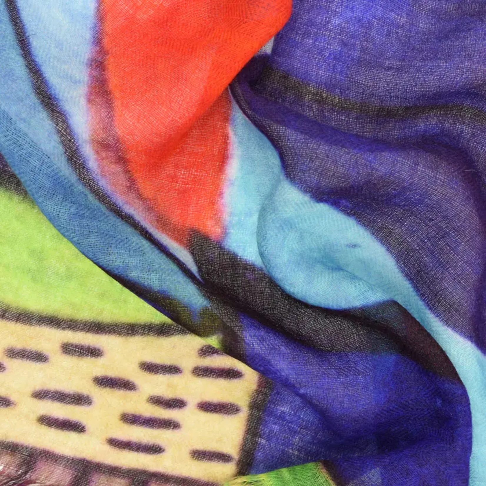 DUPATTA DESIGNS MARTIN COLORFUL MIXED GEO WOOL SCARF