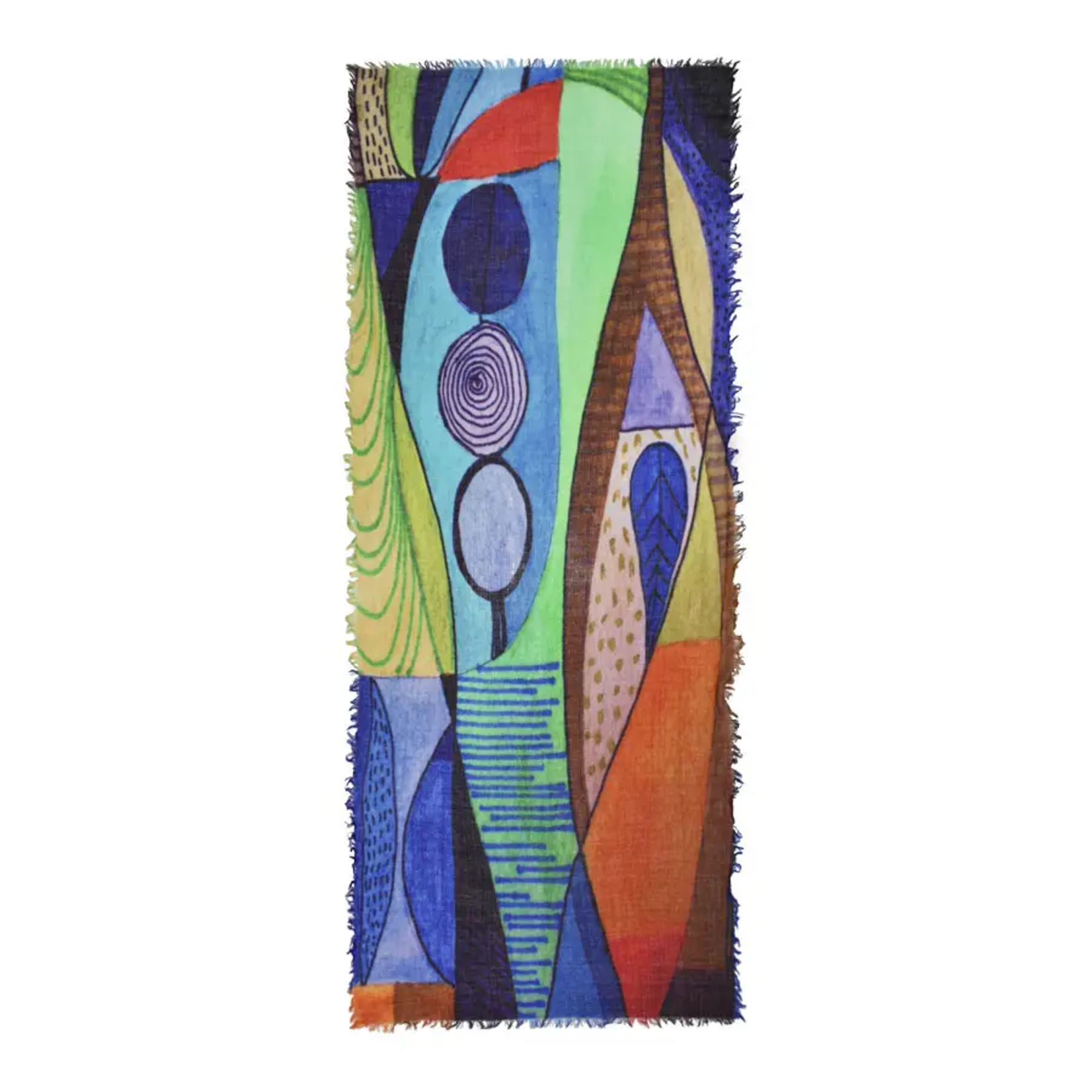 DUPATTA DESIGNS MARTIN COLORFUL MIXED GEO WOOL SCARF