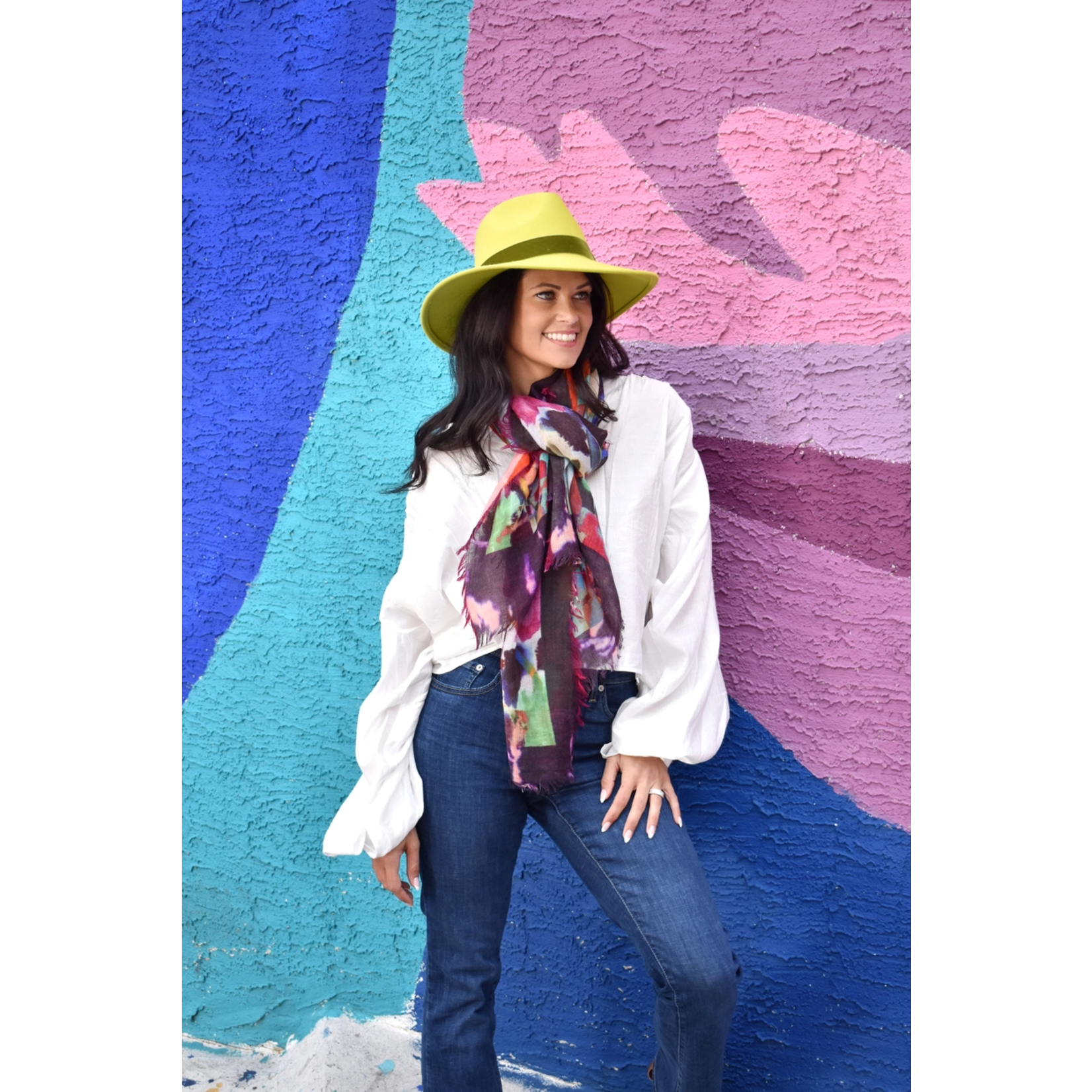 DUPATTA DESIGNS ANDOR ARTISTIC WASHED WOOL SCARF