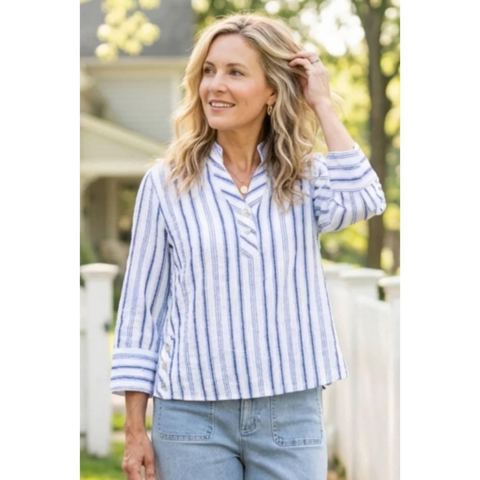 HABITAT HAMPTON STRIPE PLACKET PULLOVER 11744