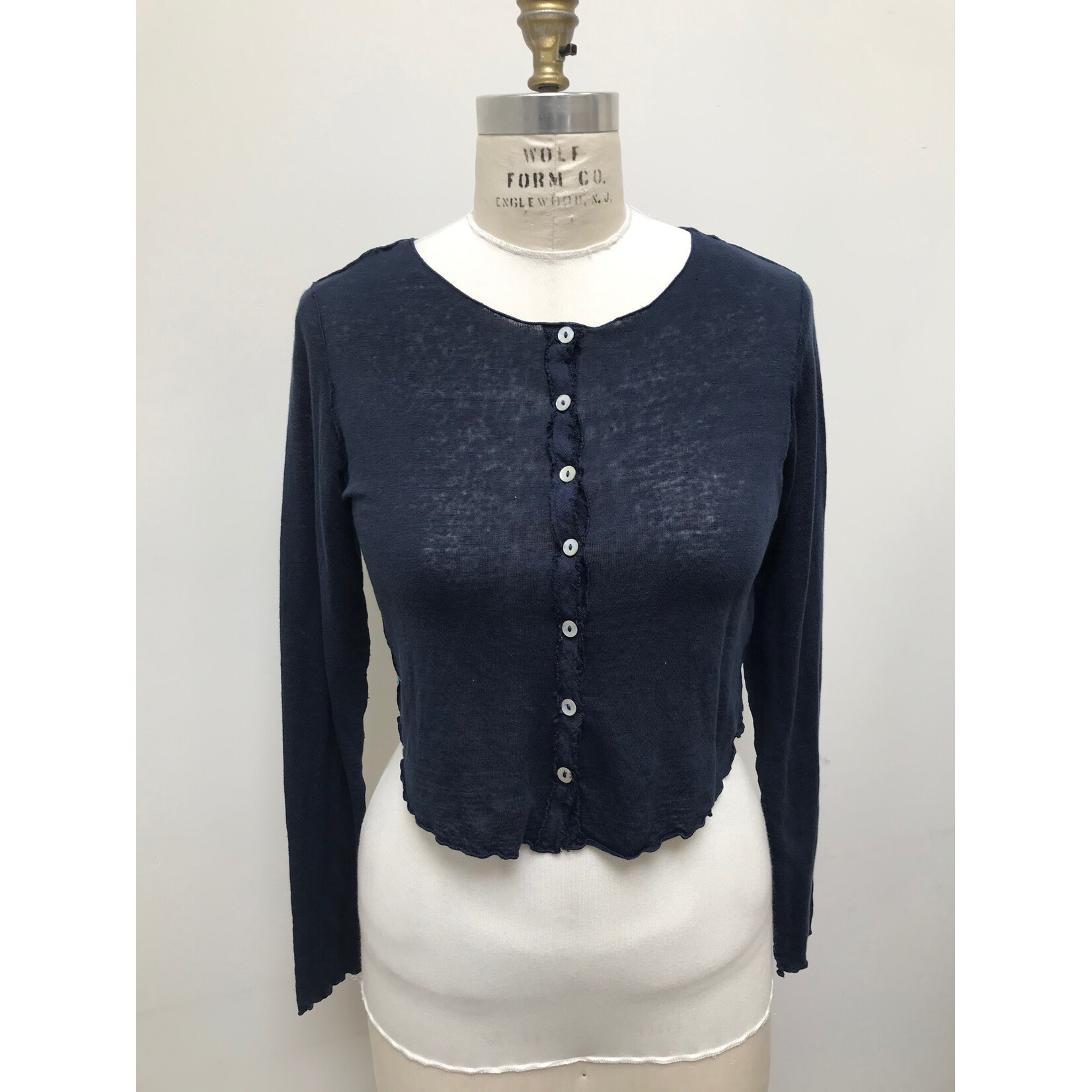 CUT LOOSE SWEATER KNIT CROP CARDIGAN