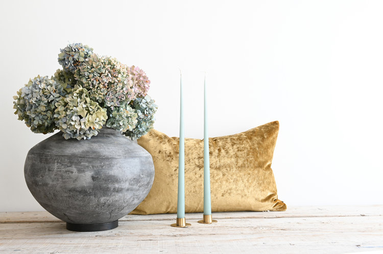 Brass Tapered Candle Holders, Set of 2
