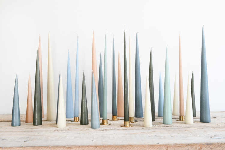 Brass Tapered Candle Holders, Set of 2