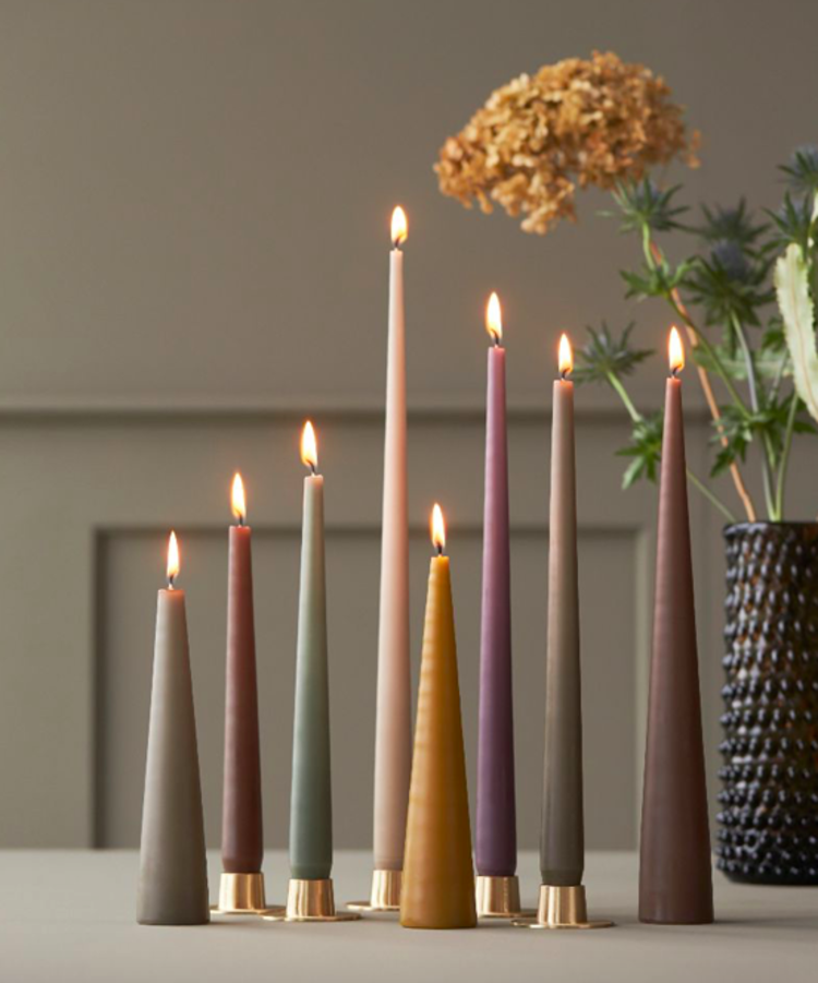 Brass Tapered Candle Holders, Set of 2