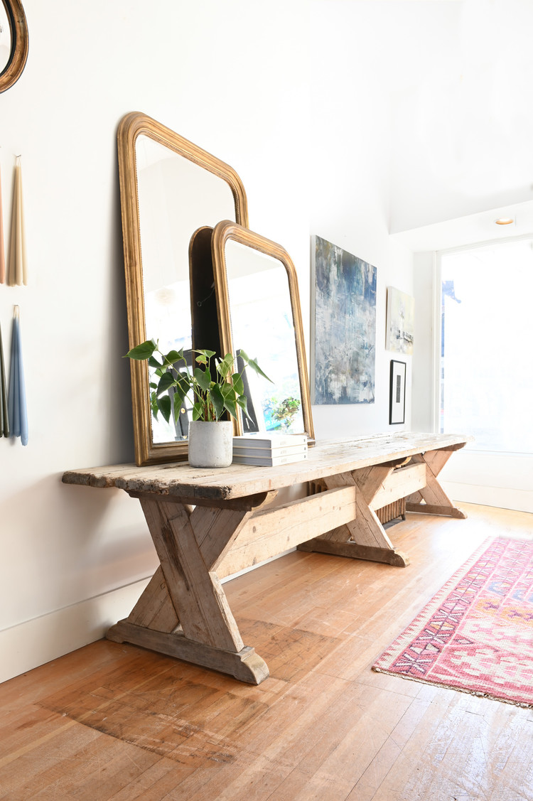 Farmhouse Dining Table or Console Crafted From 19th Century Timbers