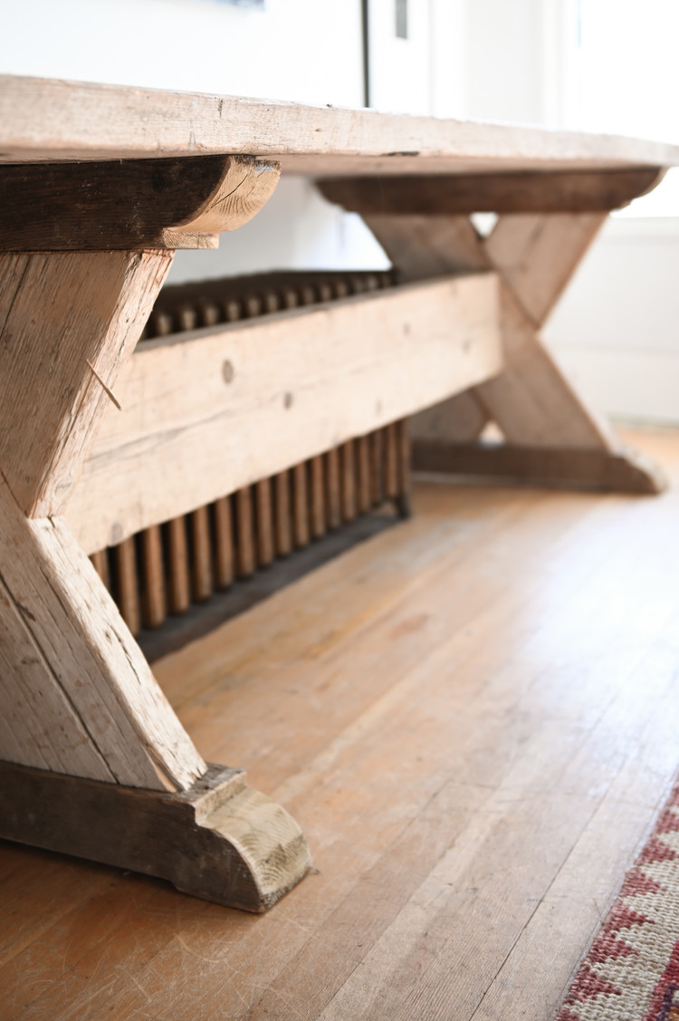 Farmhouse Dining Table or Console Crafted From 19th Century Timbers